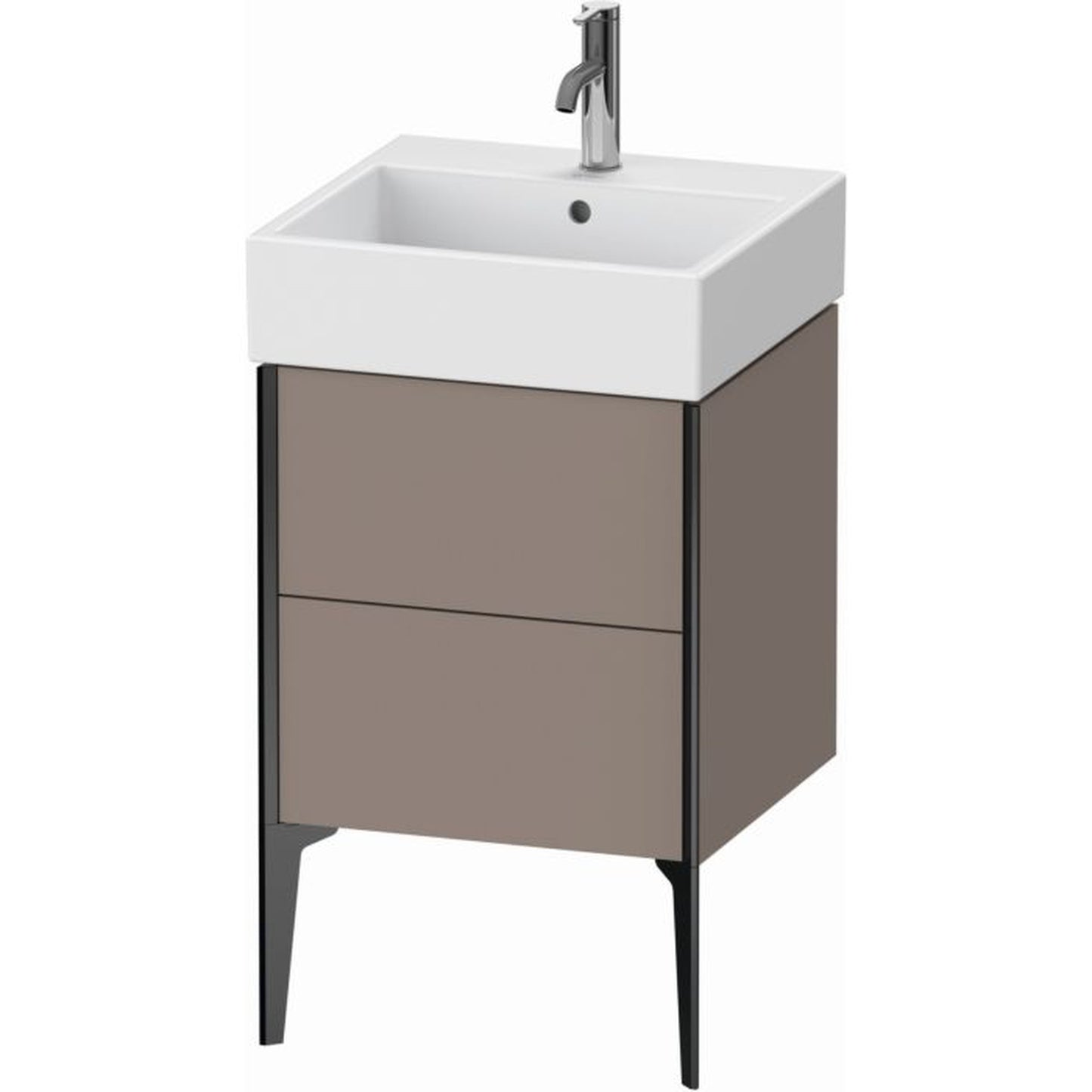 Duravit Xviu 19" x 19" x 18" Two Drawer Floorstanding Vanity Unit, Basalt Matt (XV45330B243)