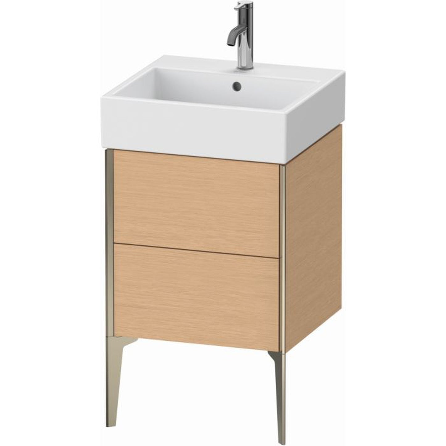 Duravit Xviu 19" x 19" x 18" Two Drawer Floorstanding Vanity Unit, Brushed Oak (XV45330B112)