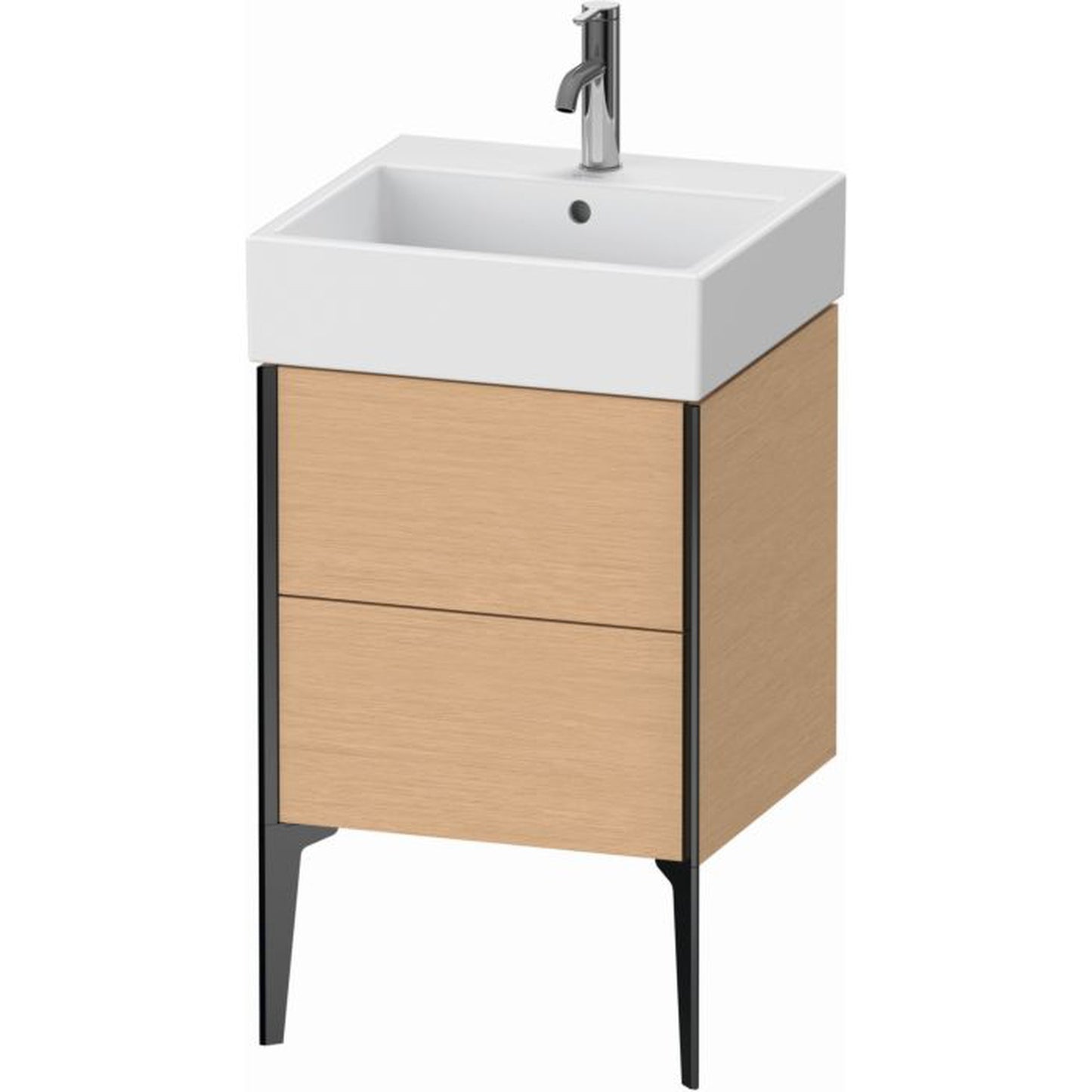 Duravit Xviu 19" x 19" x 18" Two Drawer Floorstanding Vanity Unit, Brushed Oak (XV45330B212)