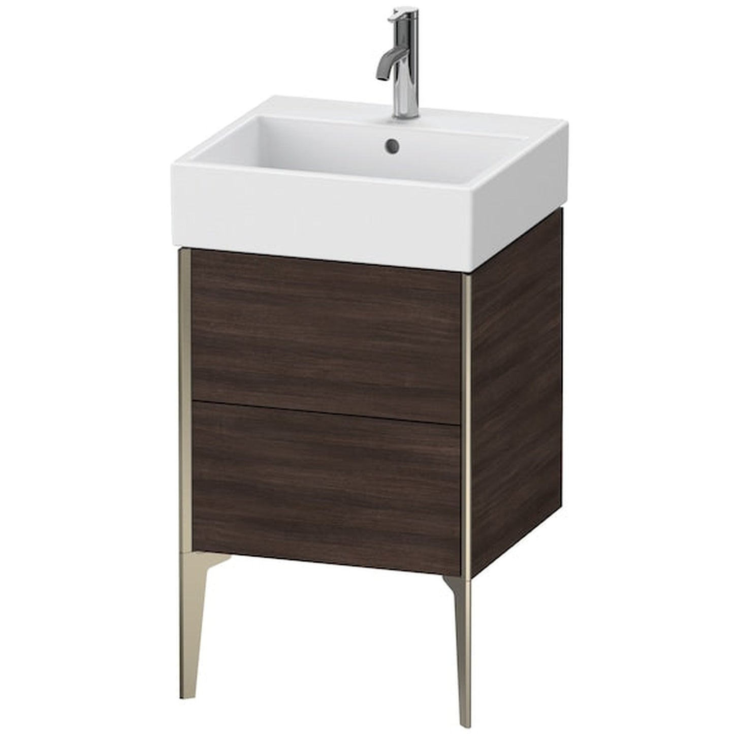 Duravit Xviu 19" x 19" x 18" Two Drawer Floorstanding Vanity Unit, Chestnut Dark (XV45330B153)