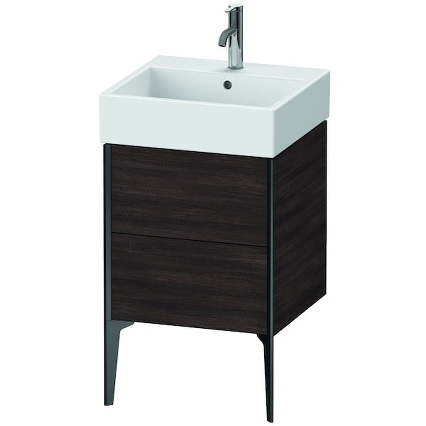 Duravit Xviu 19" x 19" x 18" Two Drawer Floorstanding Vanity Unit, Chestnut Dark (XV45330B253)