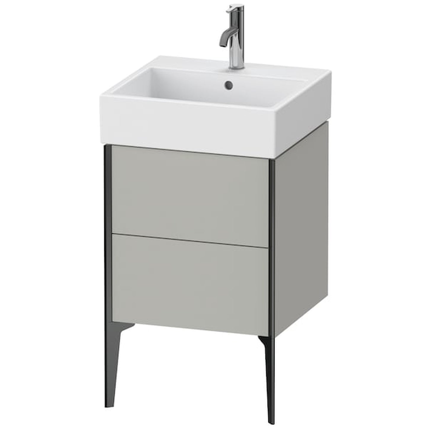 Duravit Xviu 19" x 19" x 18" Two Drawer Floorstanding Vanity Unit, Concrete Grey Matt (XV45330B207)