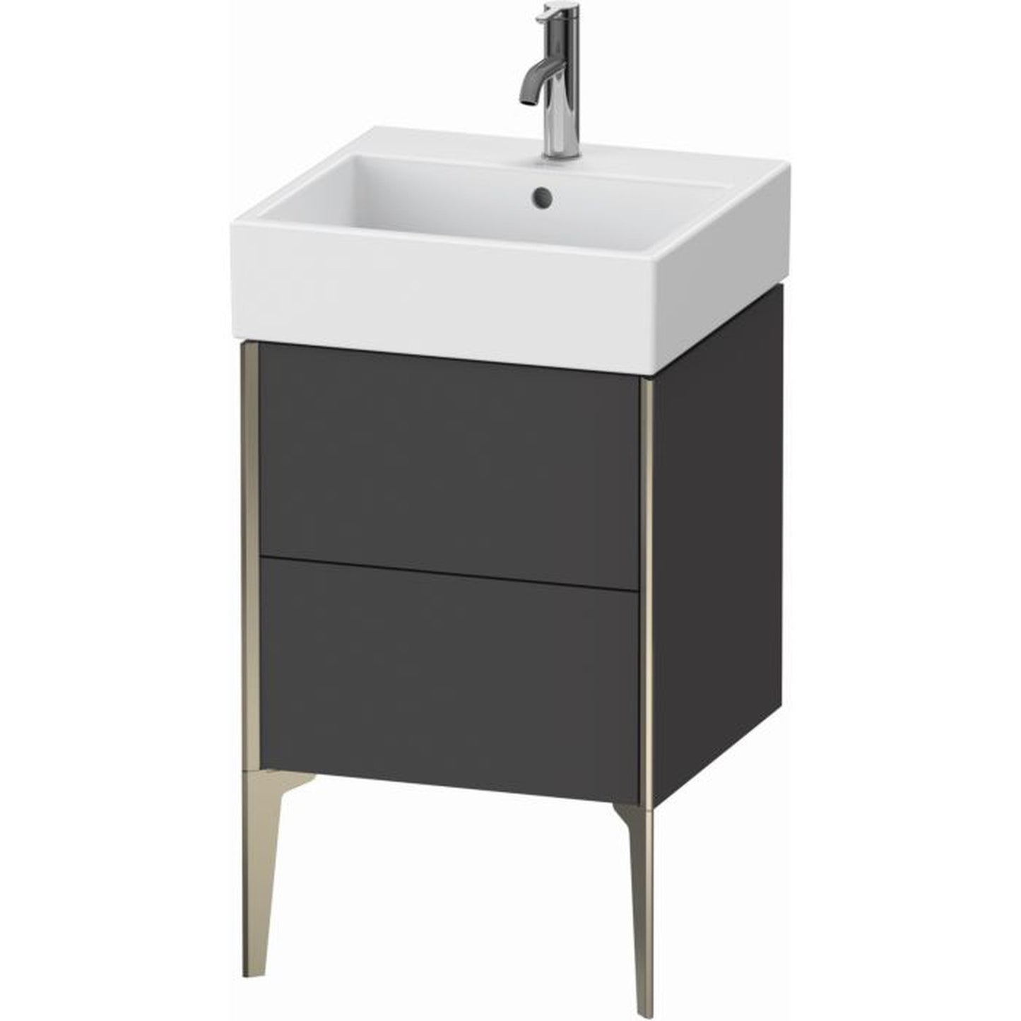 Duravit Xviu 19" x 19" x 18" Two Drawer Floorstanding Vanity Unit, Graphite Matt (XV45330B149)