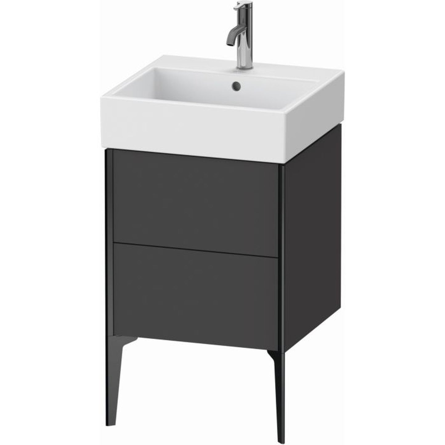 Duravit Xviu 19" x 19" x 18" Two Drawer Floorstanding Vanity Unit, Graphite Matt (XV45330B249)