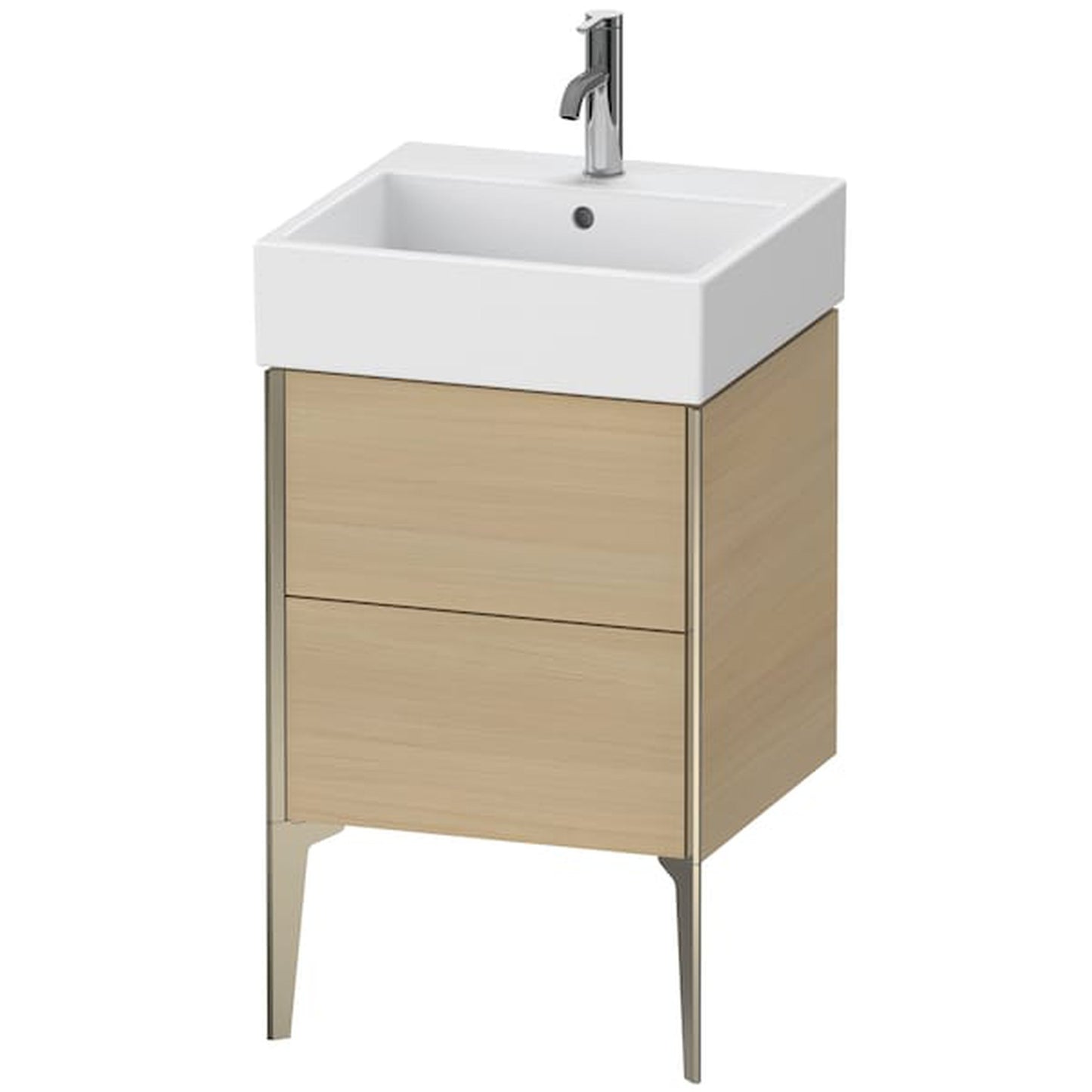 Duravit Xviu 19" x 19" x 18" Two Drawer Floorstanding Vanity Unit, Mediterreanean Oak Real Wood Veneer (XV45330B171)