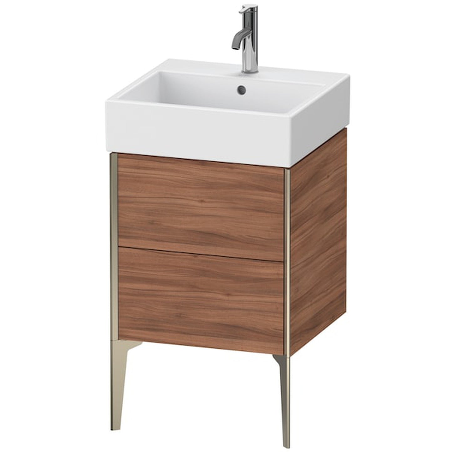 Duravit Xviu 19" x 19" x 18" Two Drawer Floorstanding Vanity Unit, Natural Walnut (XV45330B179)