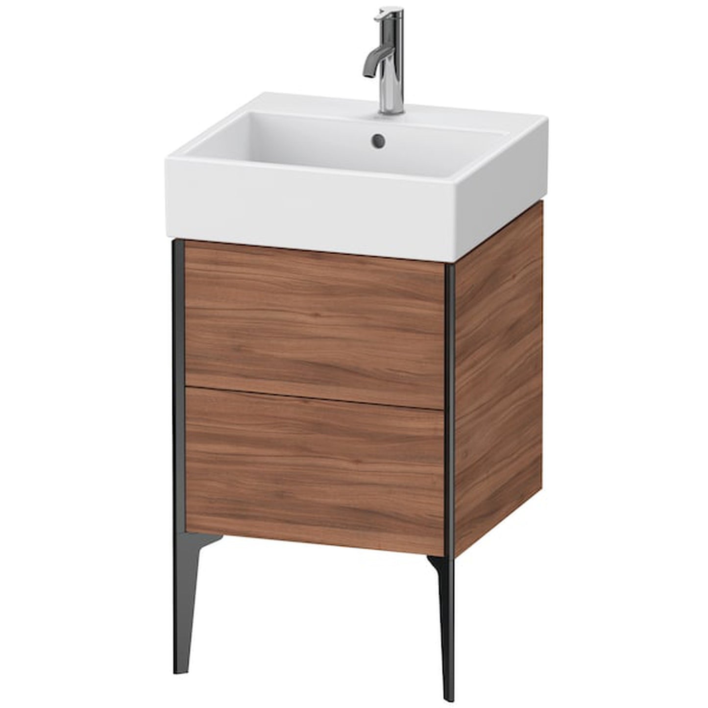 Duravit Xviu 19" x 19" x 18" Two Drawer Floorstanding Vanity Unit, Natural Walnut (XV45330B279)