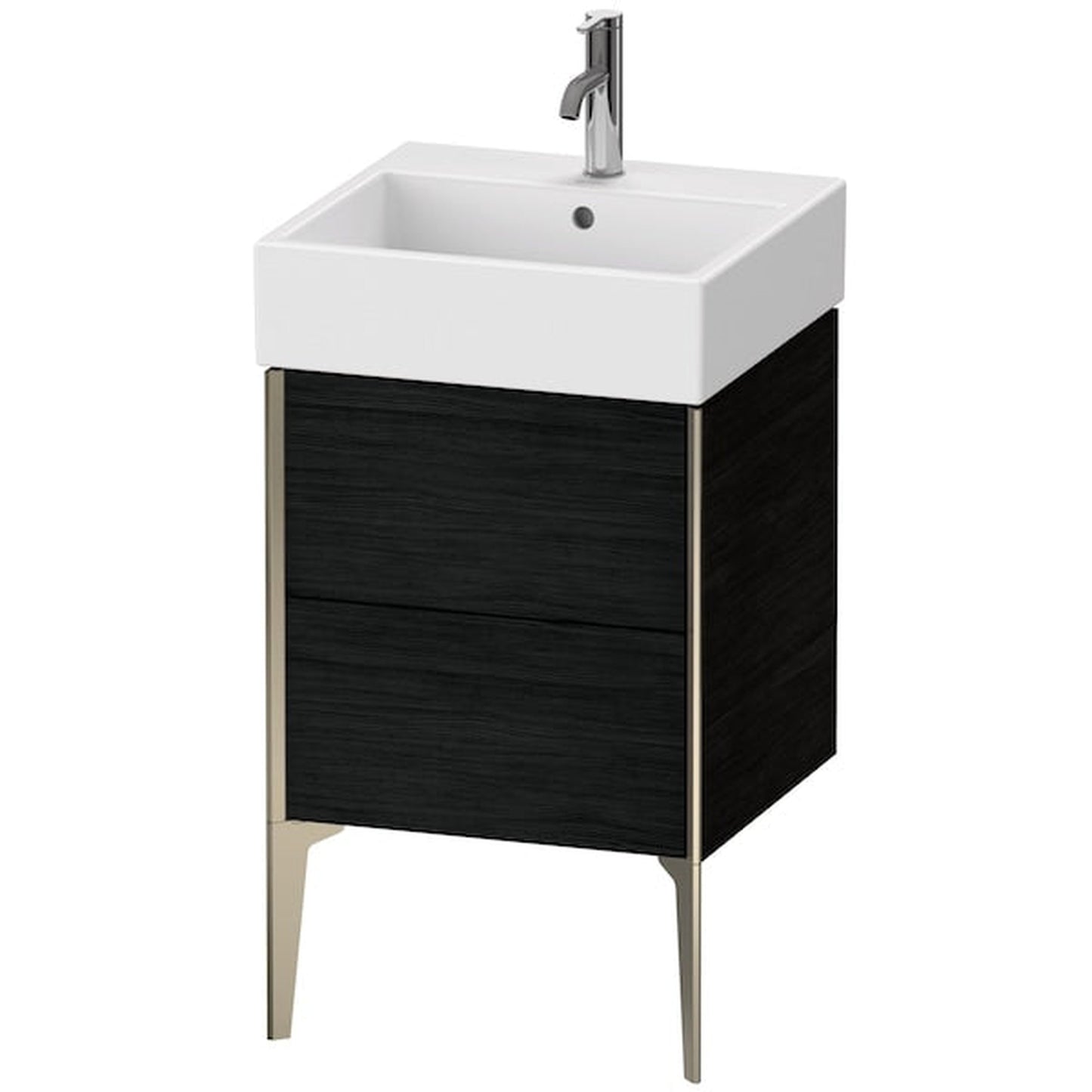 Duravit Xviu 19" x 19" x 18" Two Drawer Floorstanding Vanity Unit, Oak Black (XV45330B116)