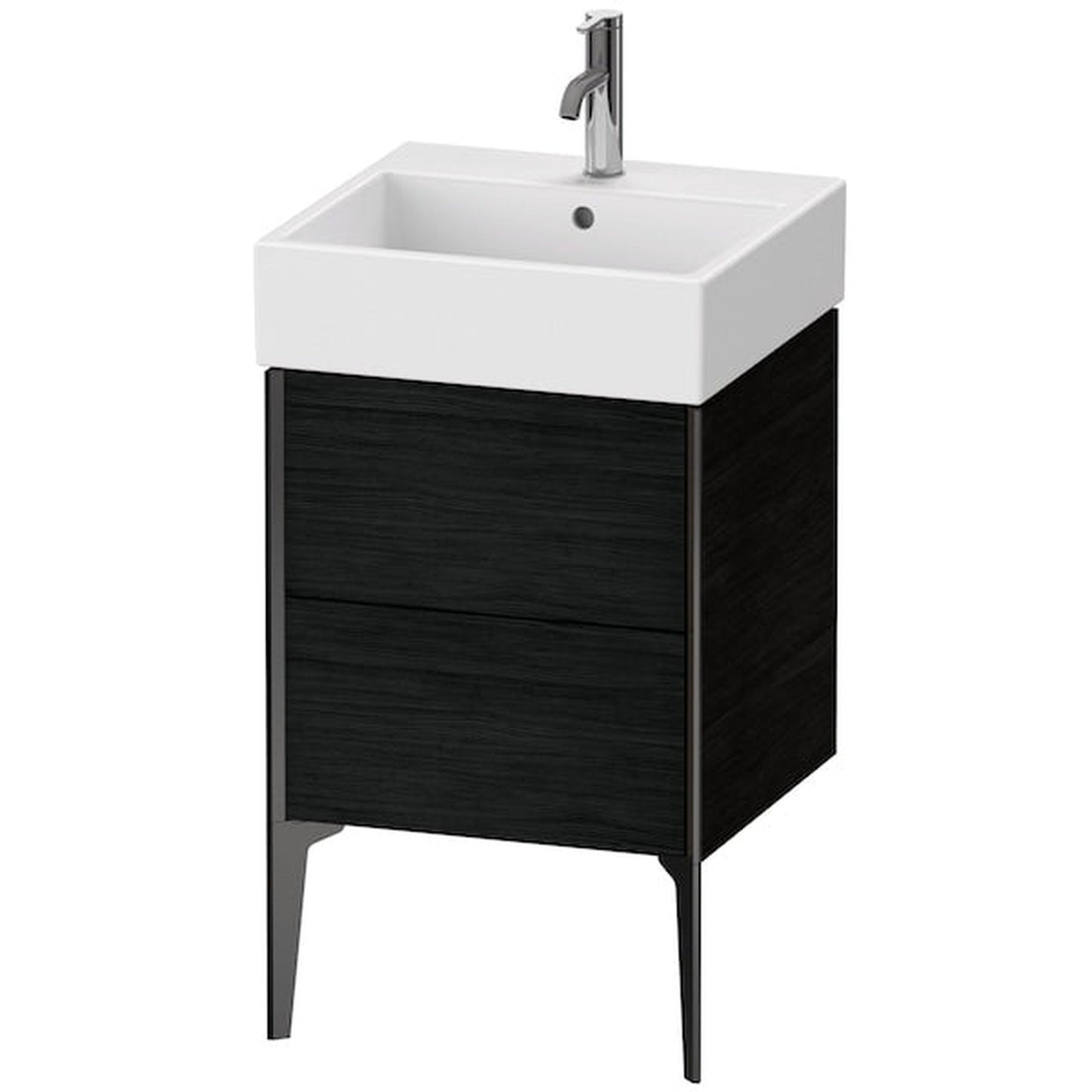 Duravit Xviu 19" x 19" x 18" Two Drawer Floorstanding Vanity Unit, Oak Black (XV45330B216)