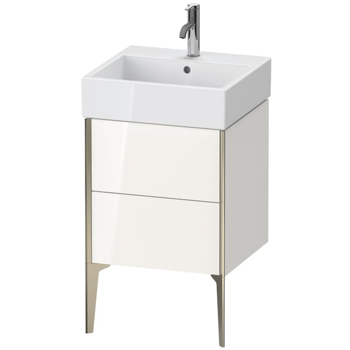 Duravit Xviu 19" x 19" x 18" Two Drawer Floorstanding Vanity Unit, White High Gloss (XV45330B122)