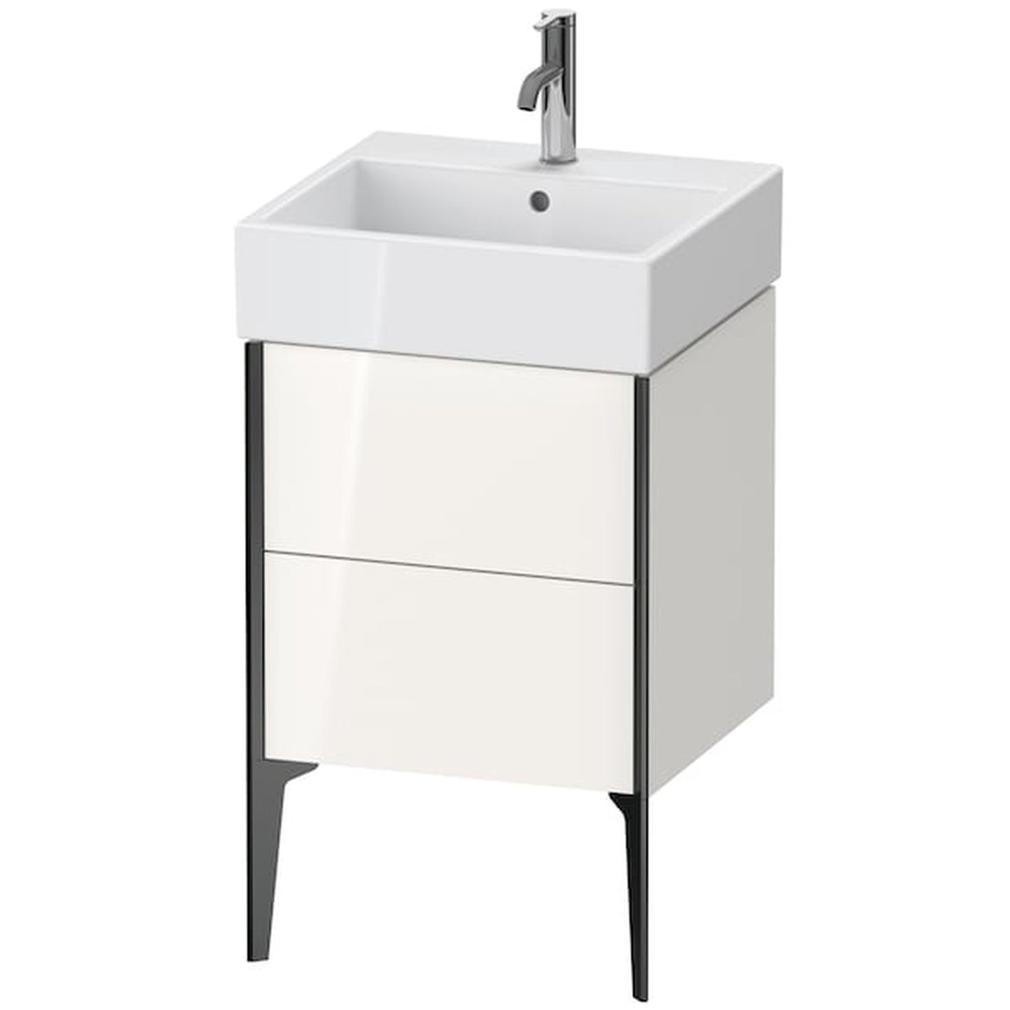 Duravit Xviu 19" x 19" x 18" Two Drawer Floorstanding Vanity Unit, White High Gloss (XV45330B222)