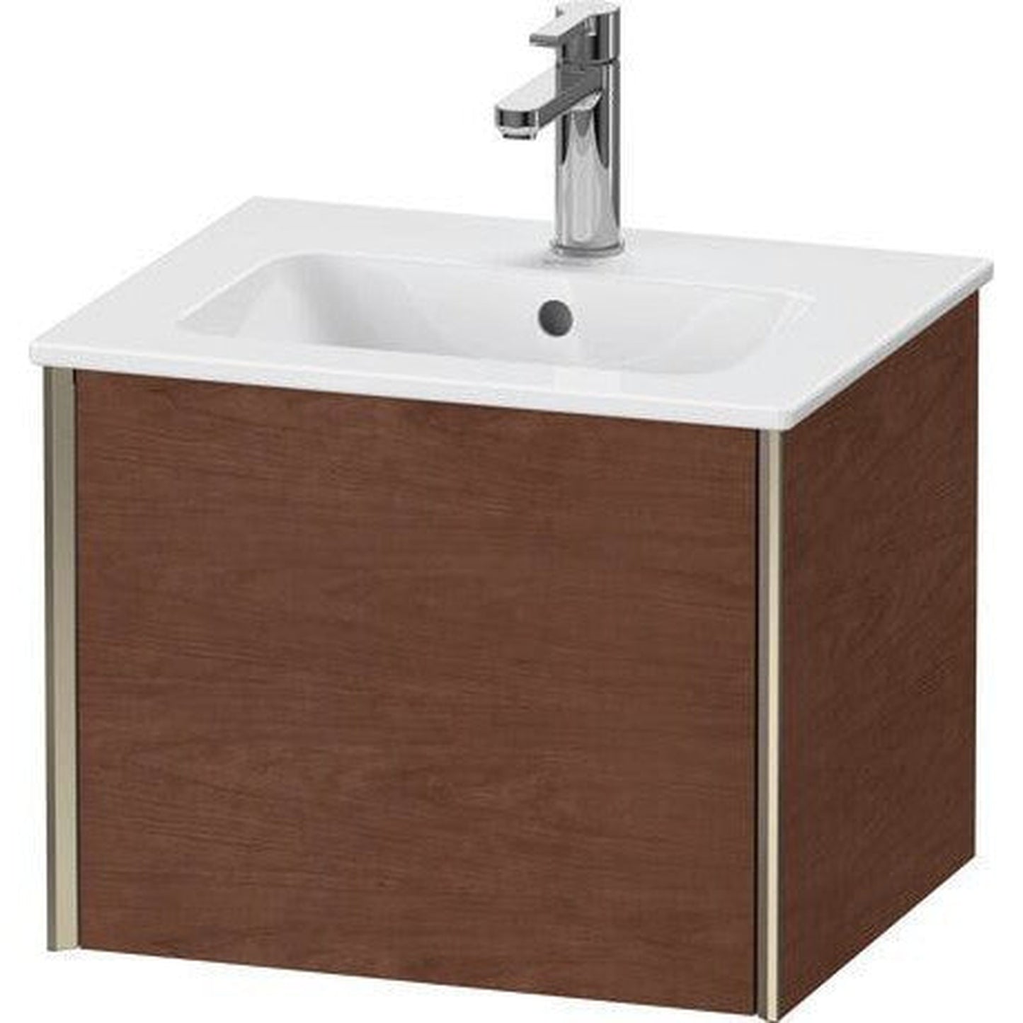 Duravit Xviu 20" x 16" x 17" One Drawer Wall-Mount Vanity Unit, American Walnut (XV42150B113)
