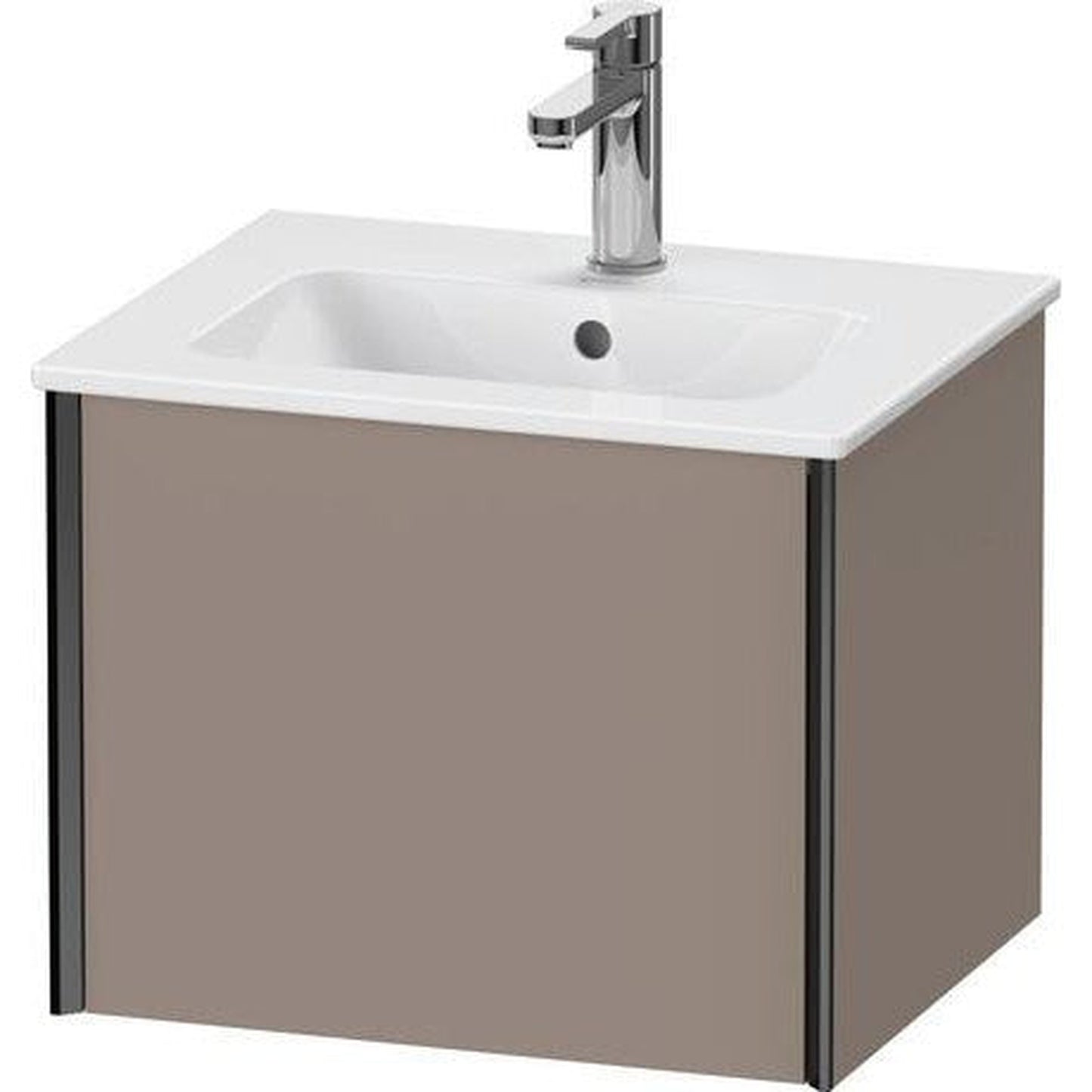 Duravit Xviu 20" x 16" x 17" One Drawer Wall-Mount Vanity Unit, Basalt Matt (XV42150B243)