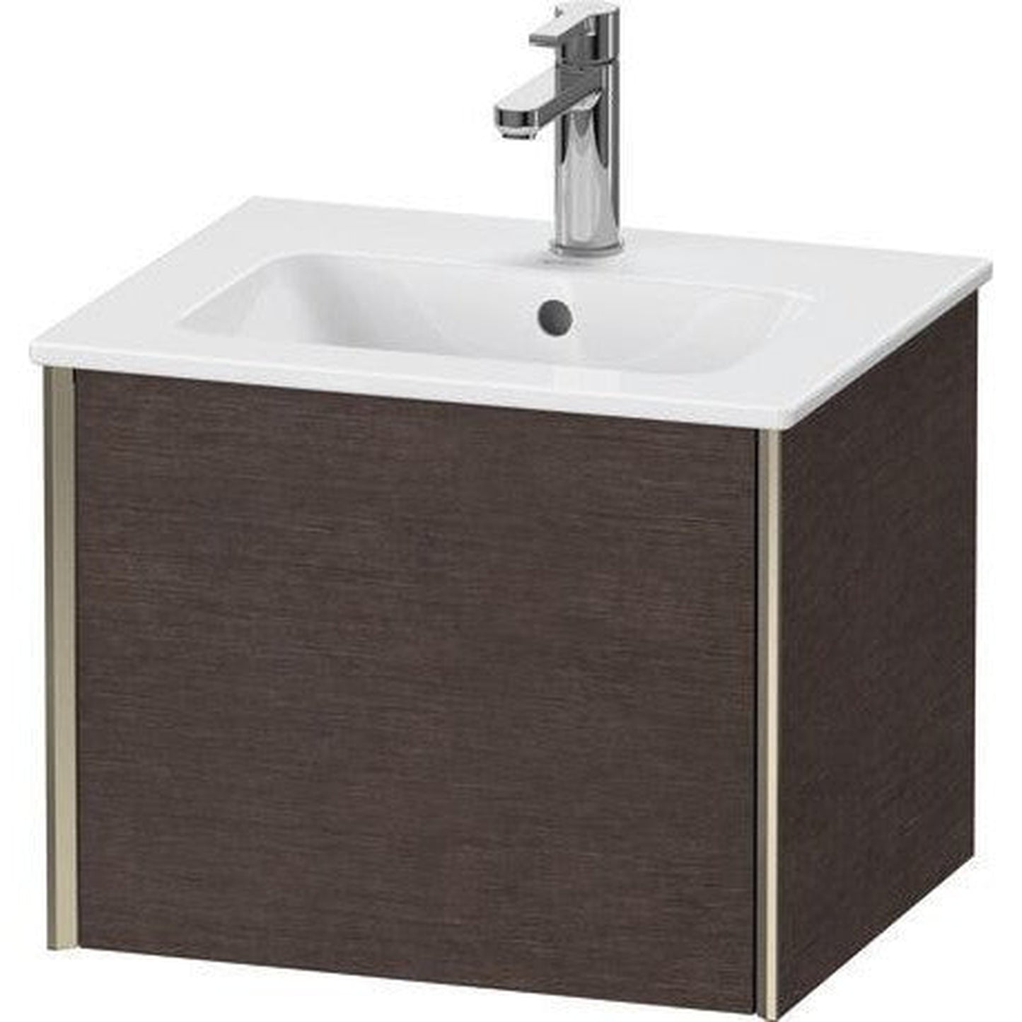 Duravit Xviu 20" x 16" x 17" One Drawer Wall-Mount Vanity Unit, Brushed Dark Oak Real Wood Veneer (XV42150B172)