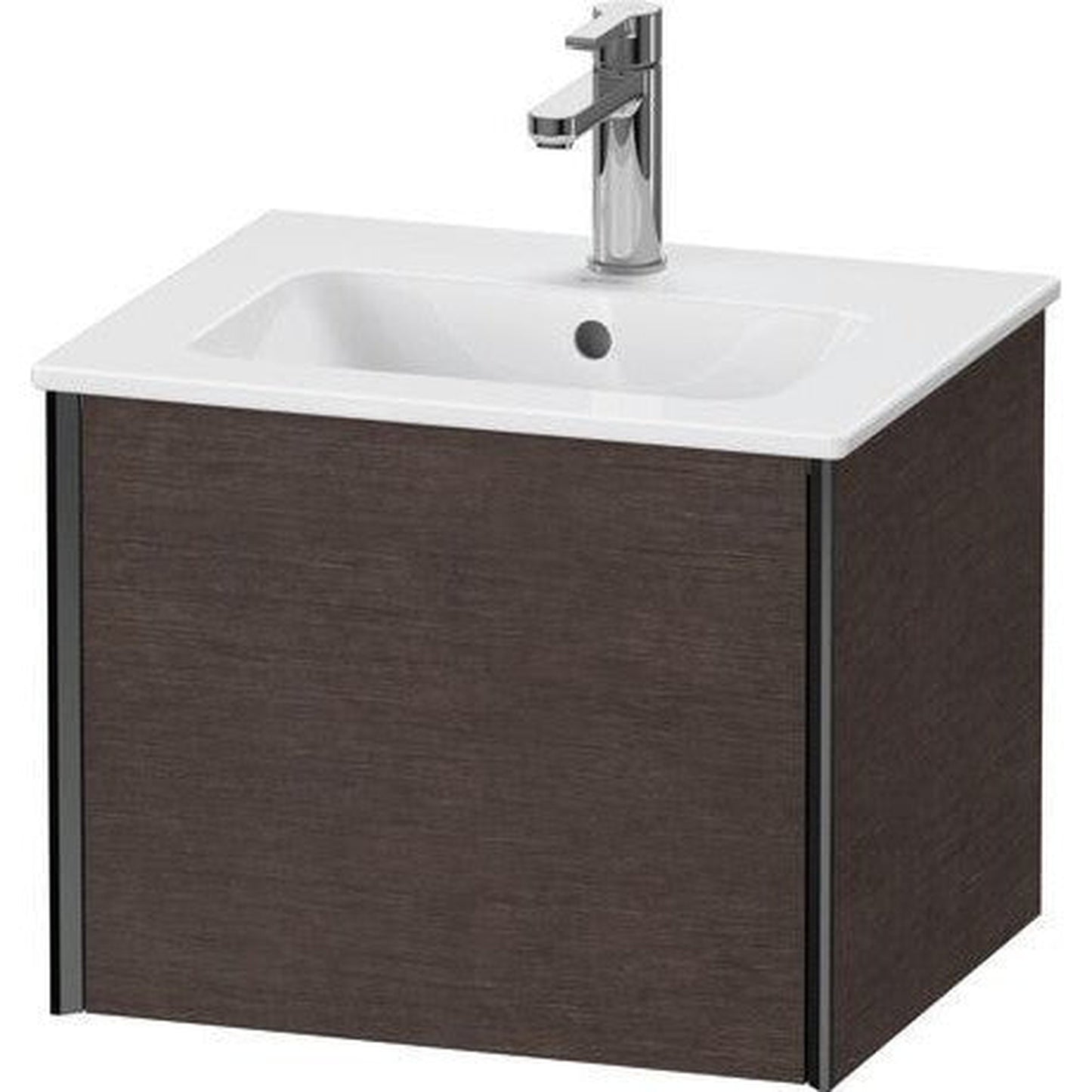 Duravit Xviu 20" x 16" x 17" One Drawer Wall-Mount Vanity Unit, Brushed Dark Oak Real Wood Veneer (XV42150B272)
