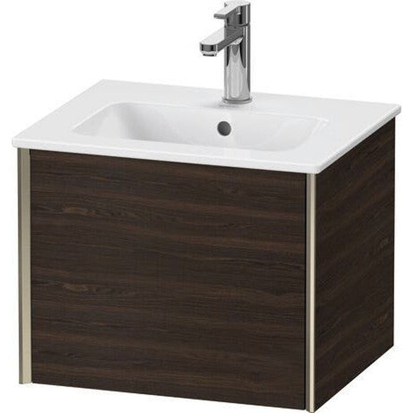 Duravit Xviu 20" x 16" x 17" One Drawer Wall-Mount Vanity Unit, Brushed Walnut Real Wood Veneer (XV42150B169)