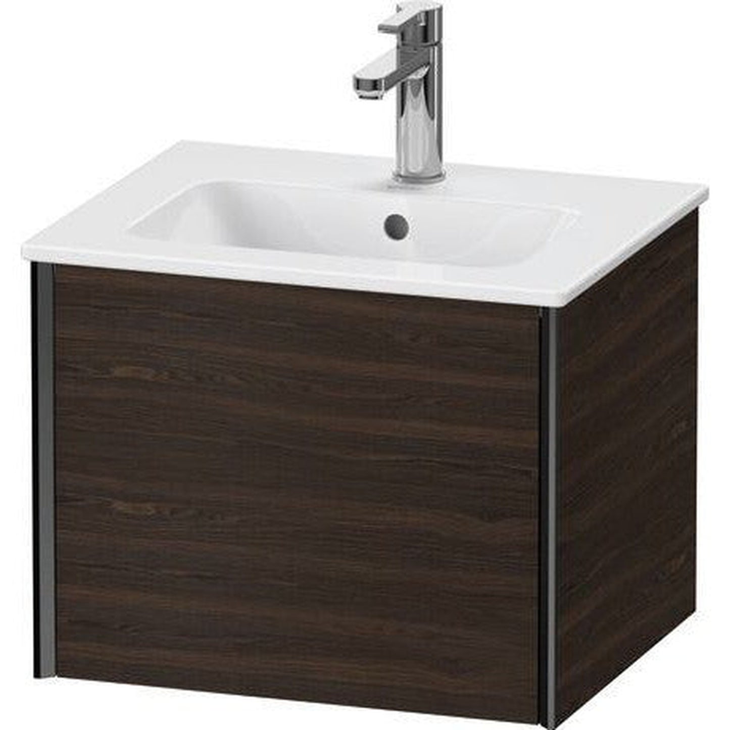 Duravit Xviu 20" x 16" x 17" One Drawer Wall-Mount Vanity Unit, Brushed Walnut Real Wood Veneer (XV42150B269)