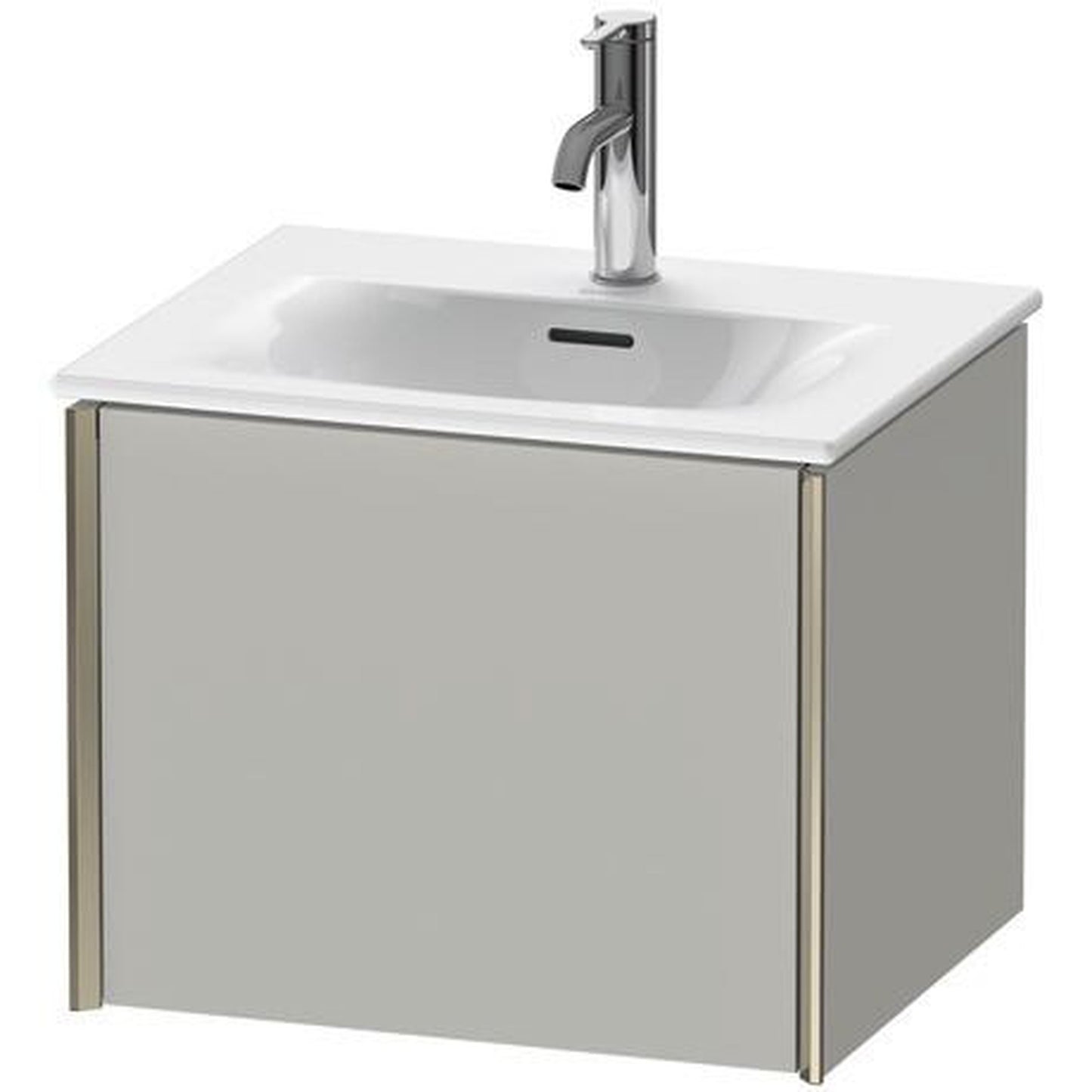 Duravit Xviu 20" x 16" x 17" One Drawer Wall-Mount Vanity Unit, Concrete Grey Matt (XV40310B107)