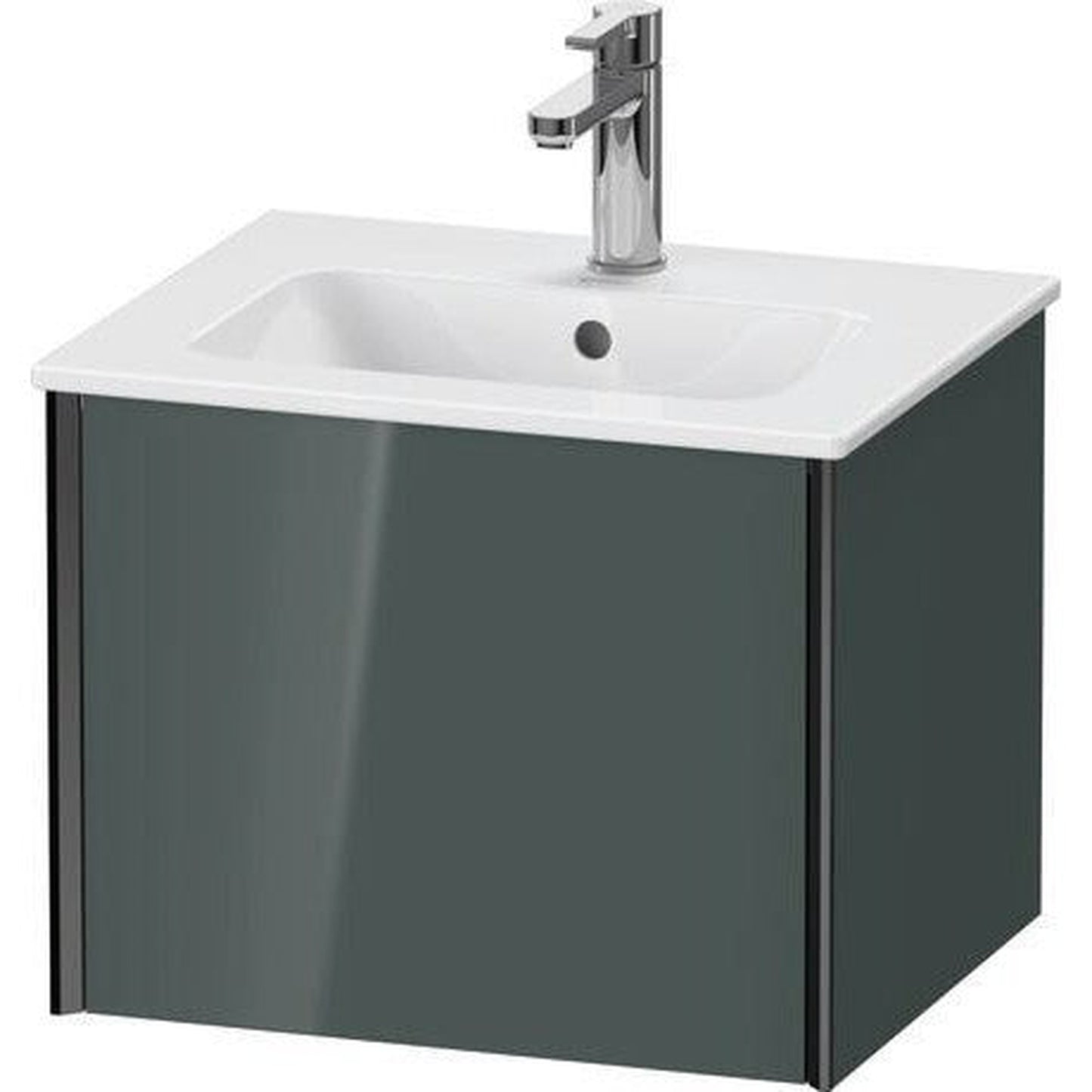 Duravit Xviu 20" x 16" x 17" One Drawer Wall-Mount Vanity Unit, Dolomiti Grey High Gloss Lacquer (XV42150B238)