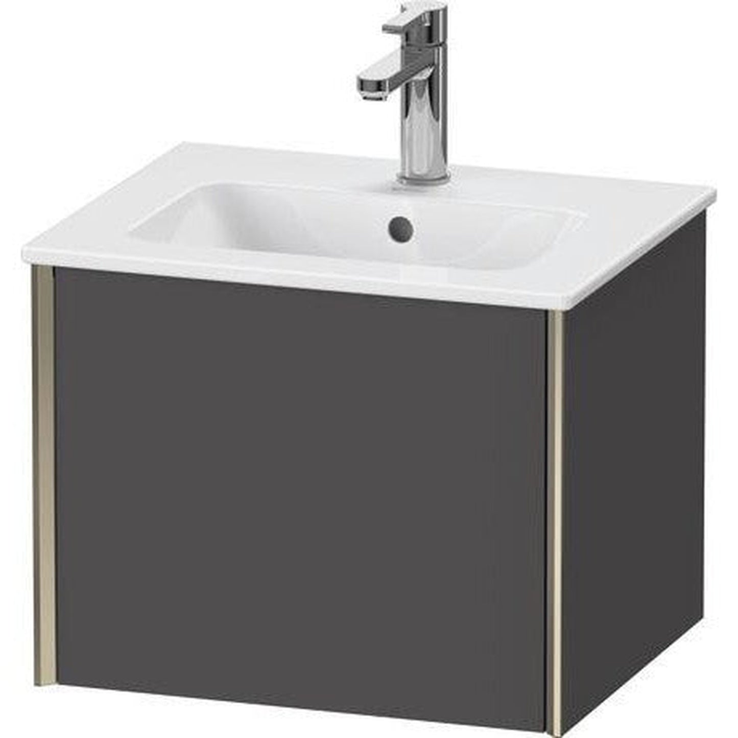 Duravit Xviu 20" x 16" x 17" One Drawer Wall-Mount Vanity Unit, Graphite Matt (XV42150B149)