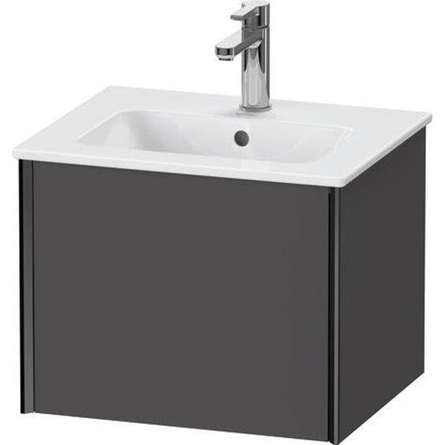 Duravit Xviu 20" x 16" x 17" One Drawer Wall-Mount Vanity Unit, Graphite Matt (XV42150B249)