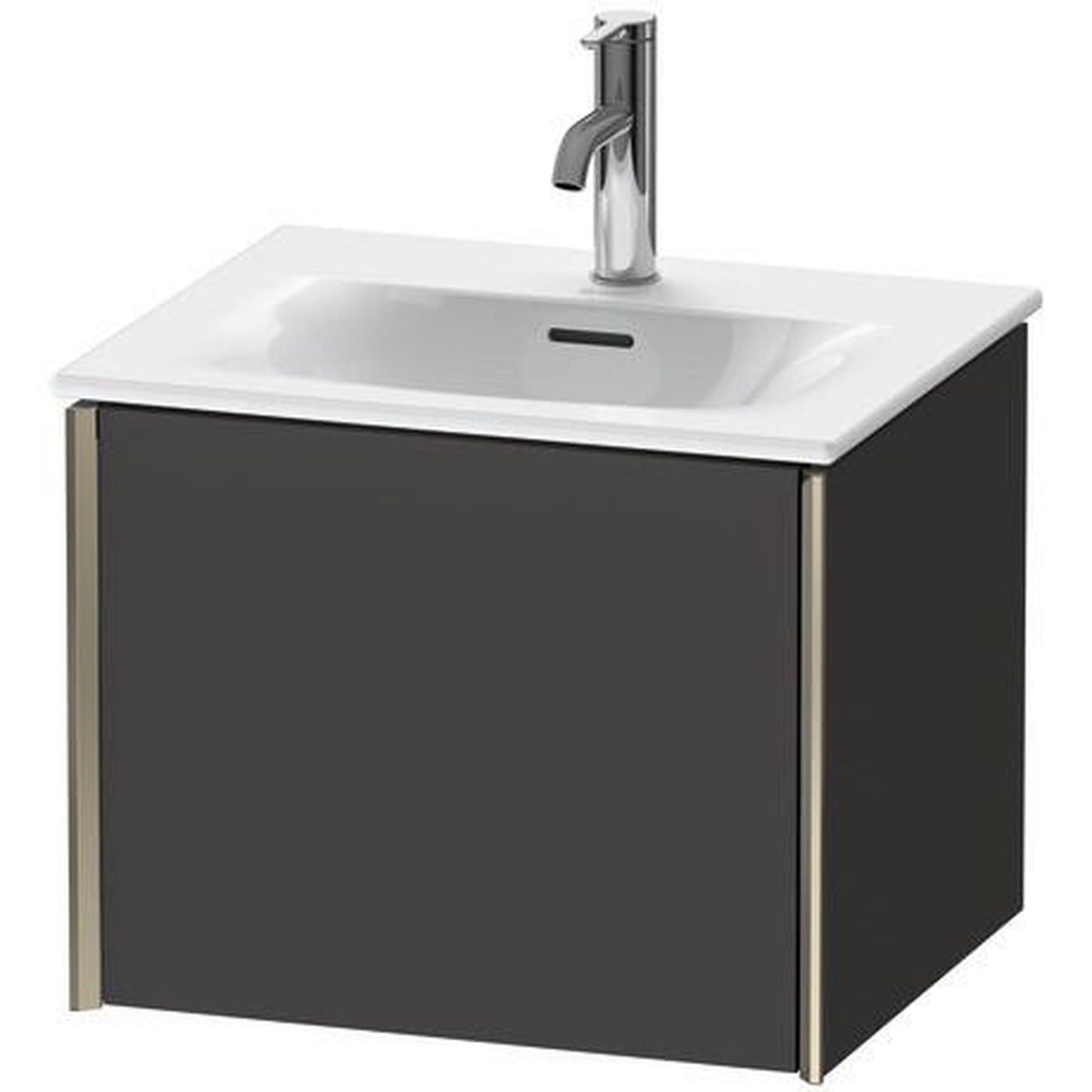 Duravit Xviu 20" x 16" x 17" One Drawer Wall-Mount Vanity Unit, Graphite Super Matt (XV40310B180)
