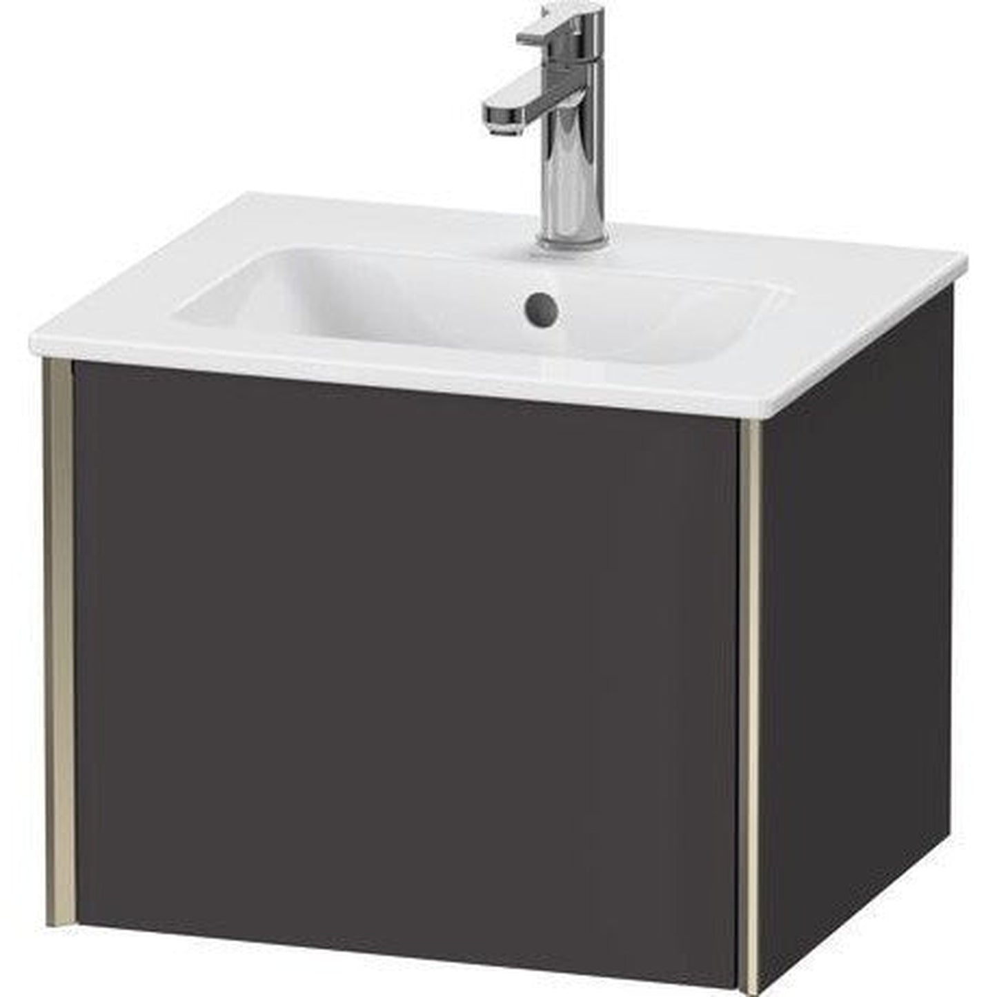 Duravit Xviu 20" x 16" x 17" One Drawer Wall-Mount Vanity Unit, Graphite Super Matt (XV42150B180)