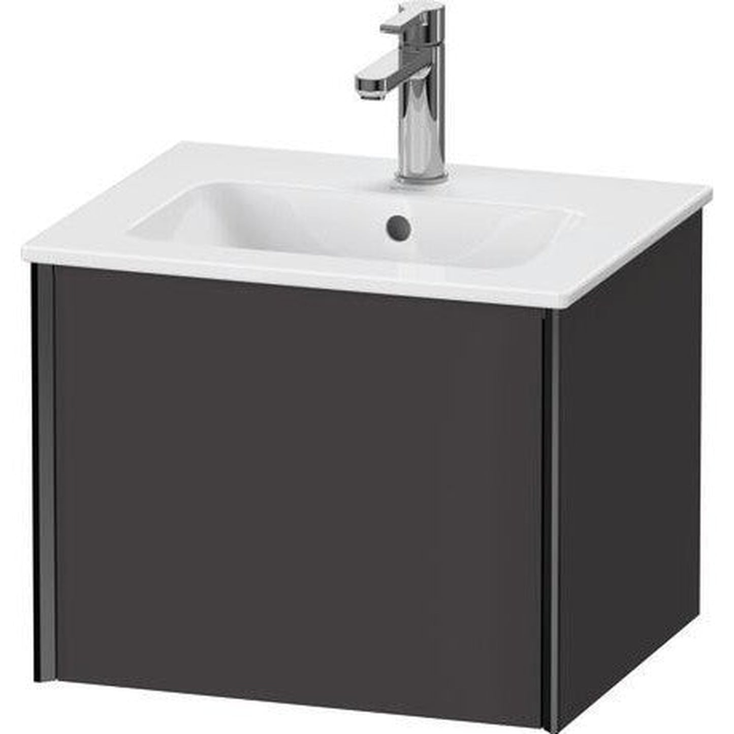 Duravit Xviu 20" x 16" x 17" One Drawer Wall-Mount Vanity Unit, Graphite Super Matt (XV42150B280)