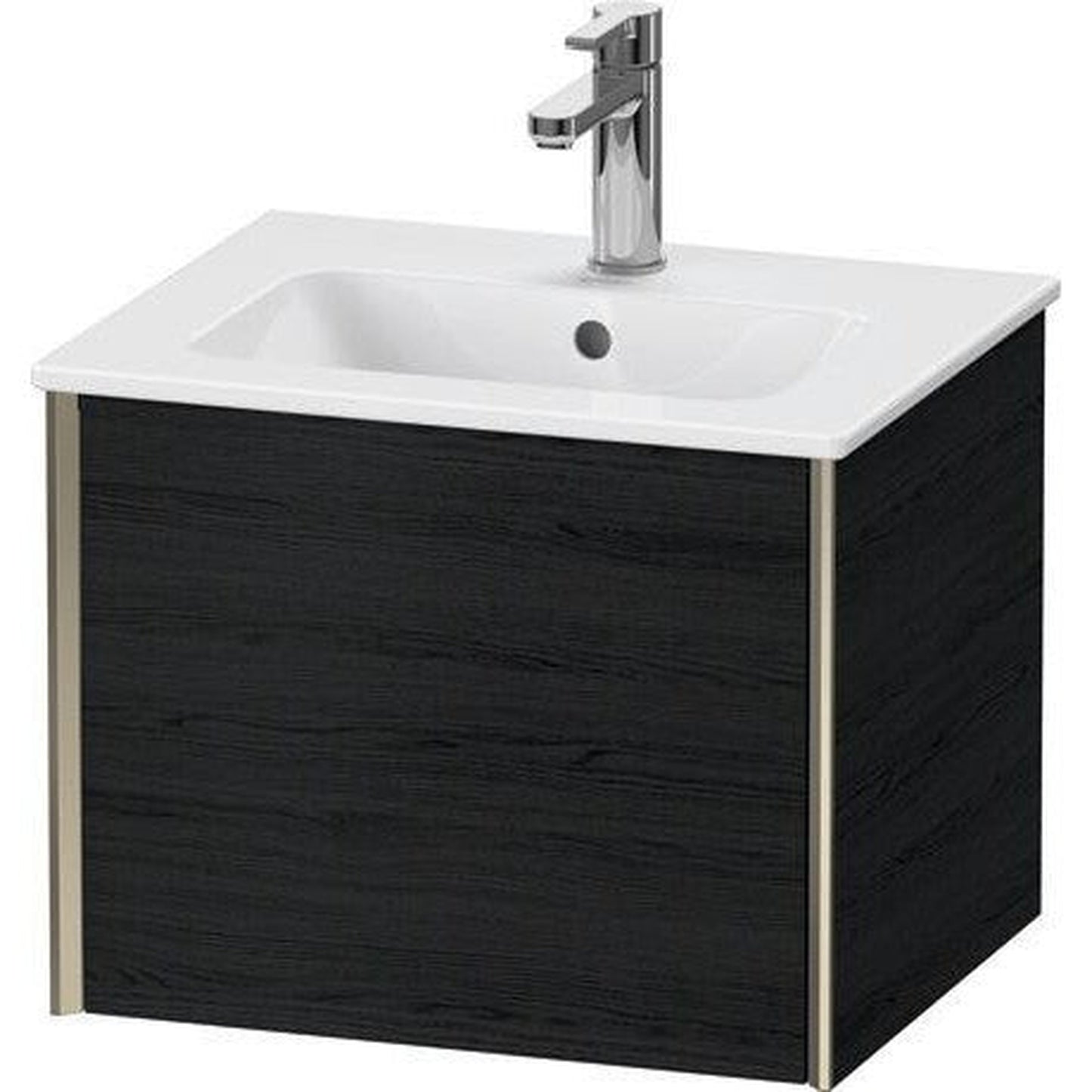 Duravit Xviu 20" x 16" x 17" One Drawer Wall-Mount Vanity Unit, Oak Black (XV42150B116)