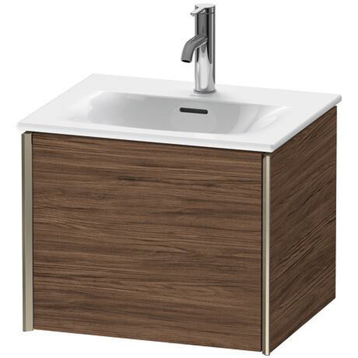 Duravit Xviu 20" x 16" x 17" One Drawer Wall-Mount Vanity Unit, Walnut Dark (XV40310B121)