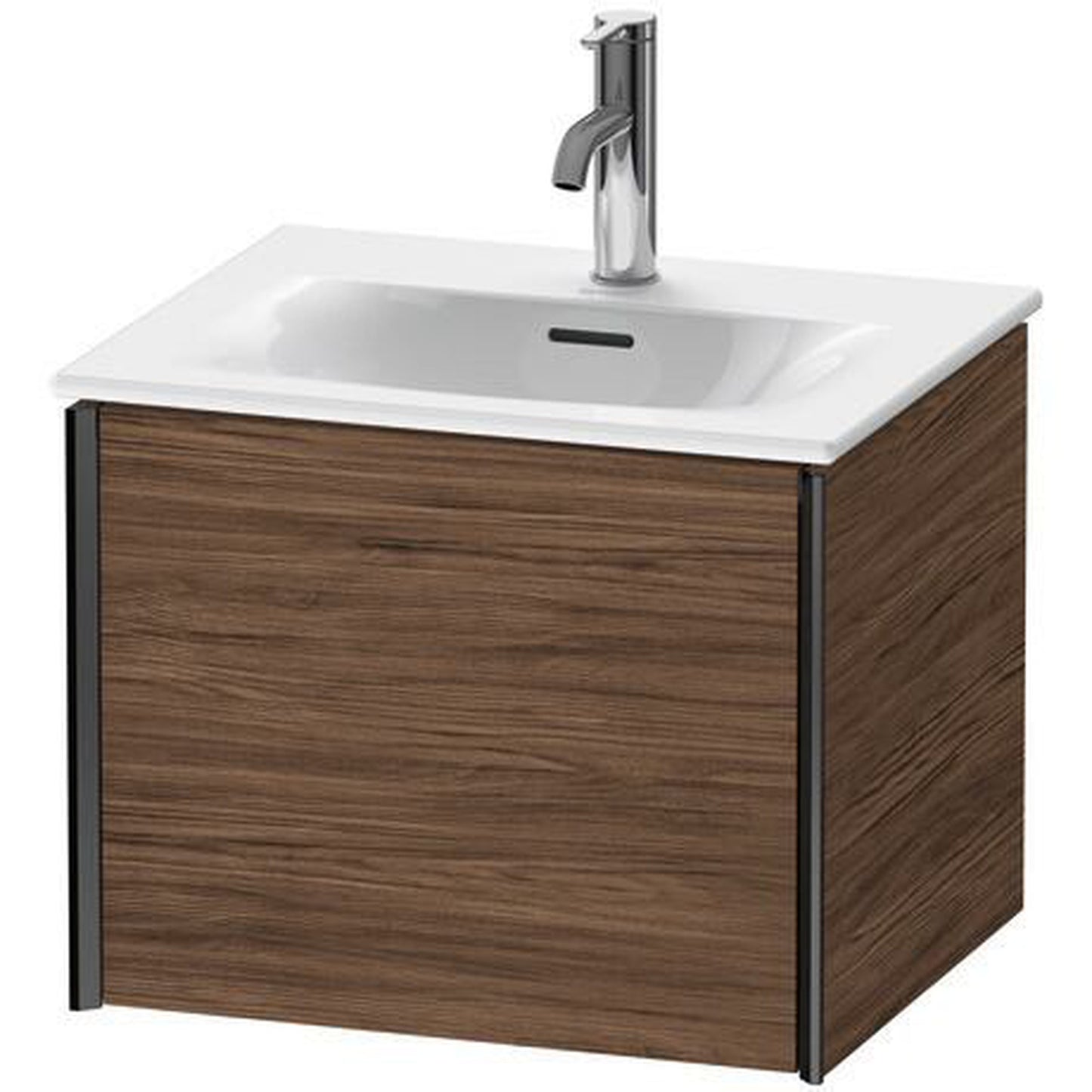 Duravit Xviu 20" x 16" x 17" One Drawer Wall-Mount Vanity Unit, Walnut Dark (XV40310B221)