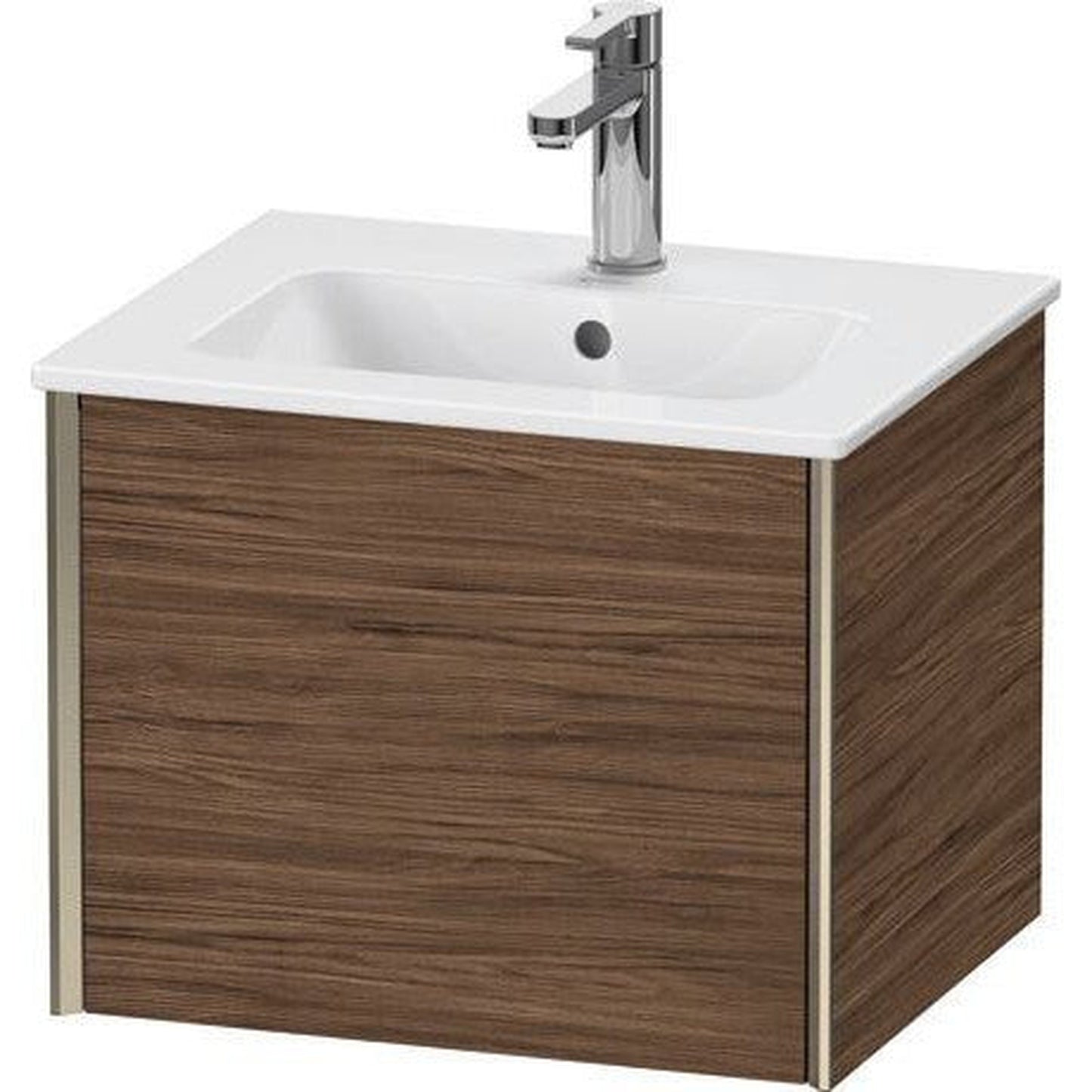 Duravit Xviu 20" x 16" x 17" One Drawer Wall-Mount Vanity Unit, Walnut Dark (XV42150B121)
