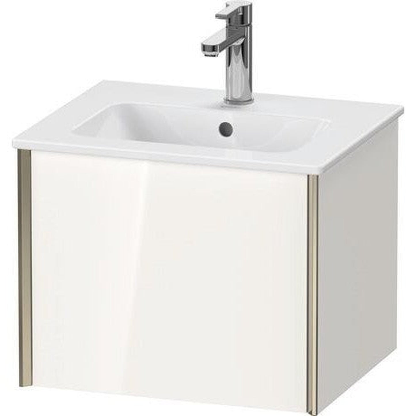Duravit Xviu 20" x 16" x 17" One Drawer Wall-Mount Vanity Unit, White High Gloss Lacquer (XV42150B185)