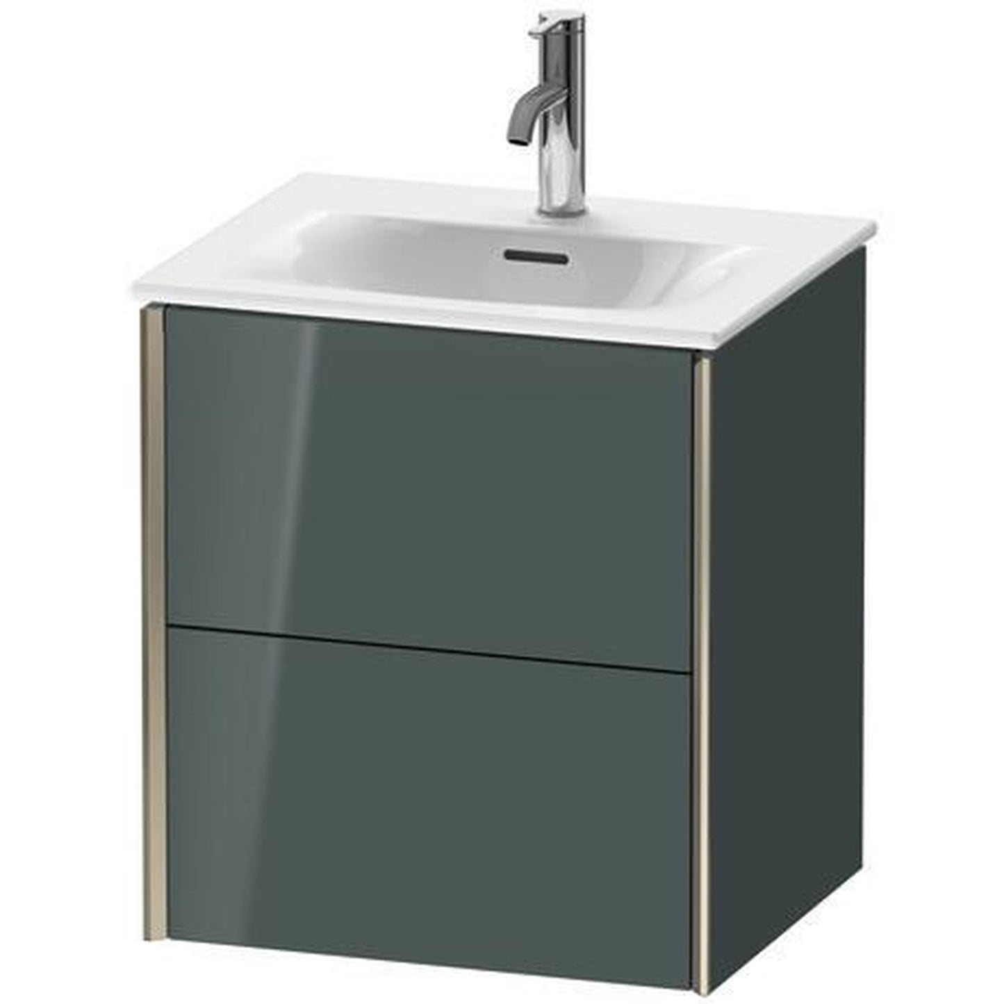 Duravit Xviu 20" x 22" x 17" Two Drawer Wall-Mount Vanity Unit, Dolomiti Grey High Gloss Lacquer (XV41310B138)