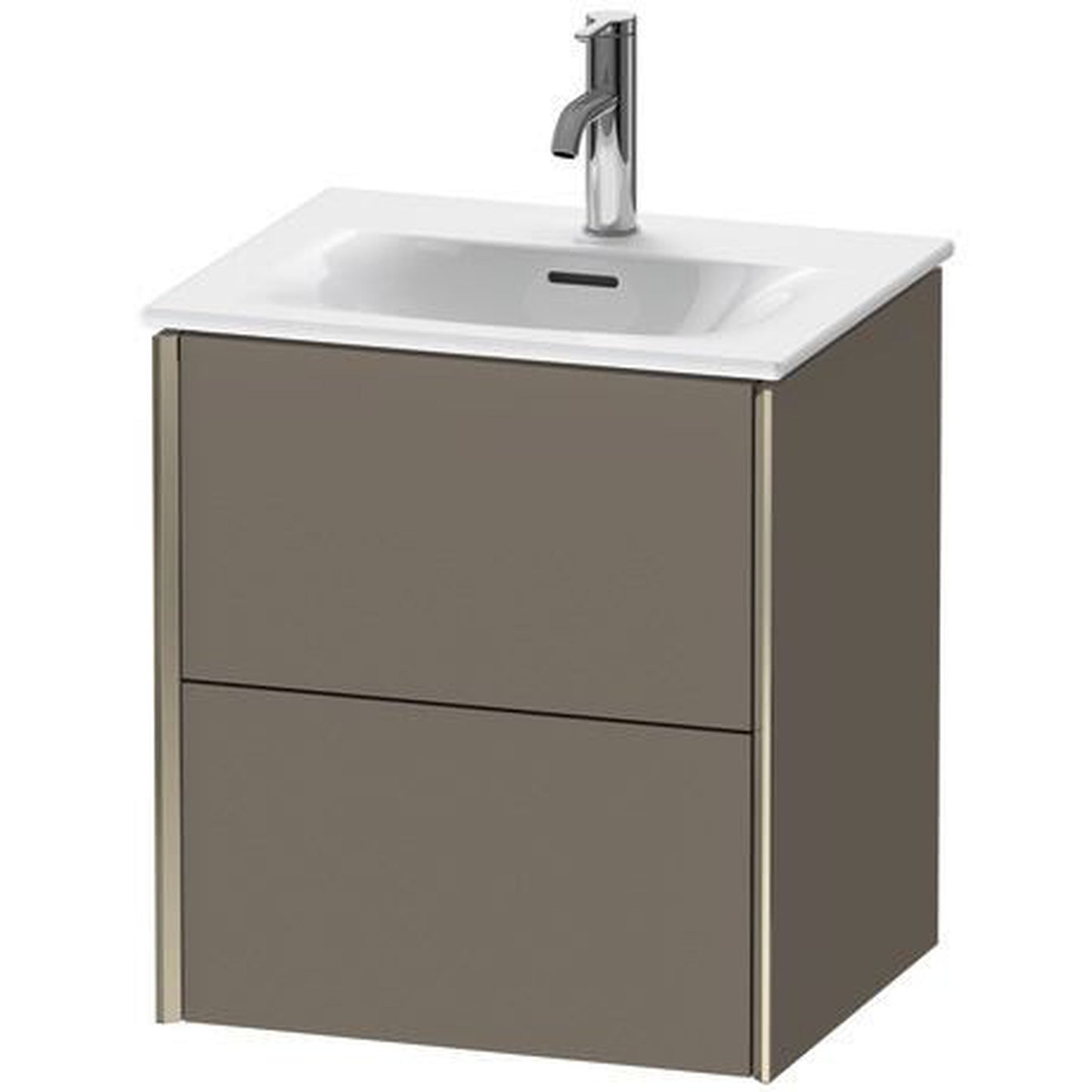 Duravit Xviu 20" x 22" x 17" Two Drawer Wall-Mount Vanity Unit, Flannel Grey Satin Matt Lacquer (XV41310B190)