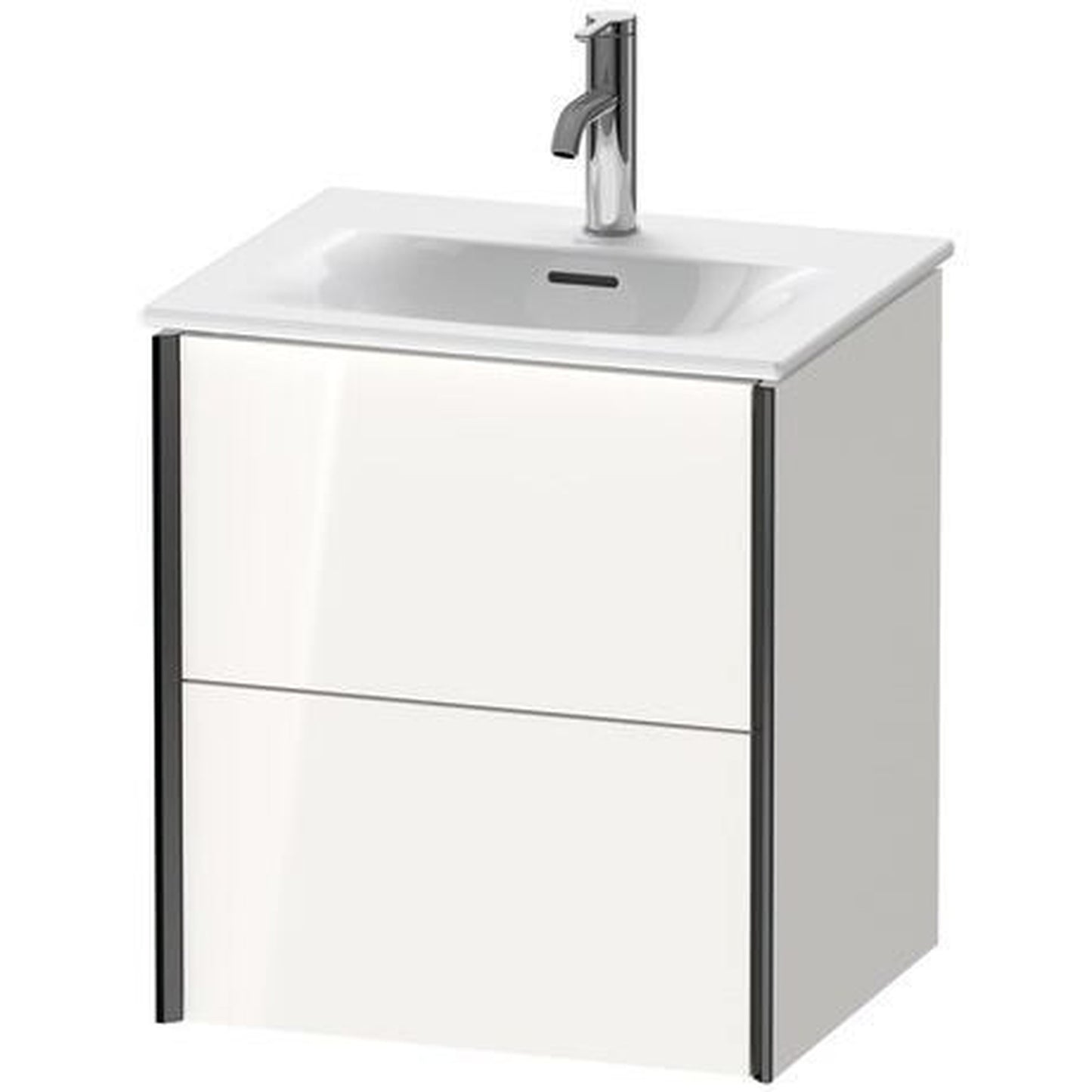 Duravit Xviu 20" x 22" x 17" Two Drawer Wall-Mount Vanity Unit, White High Gloss Lacquer (XV41310B285)