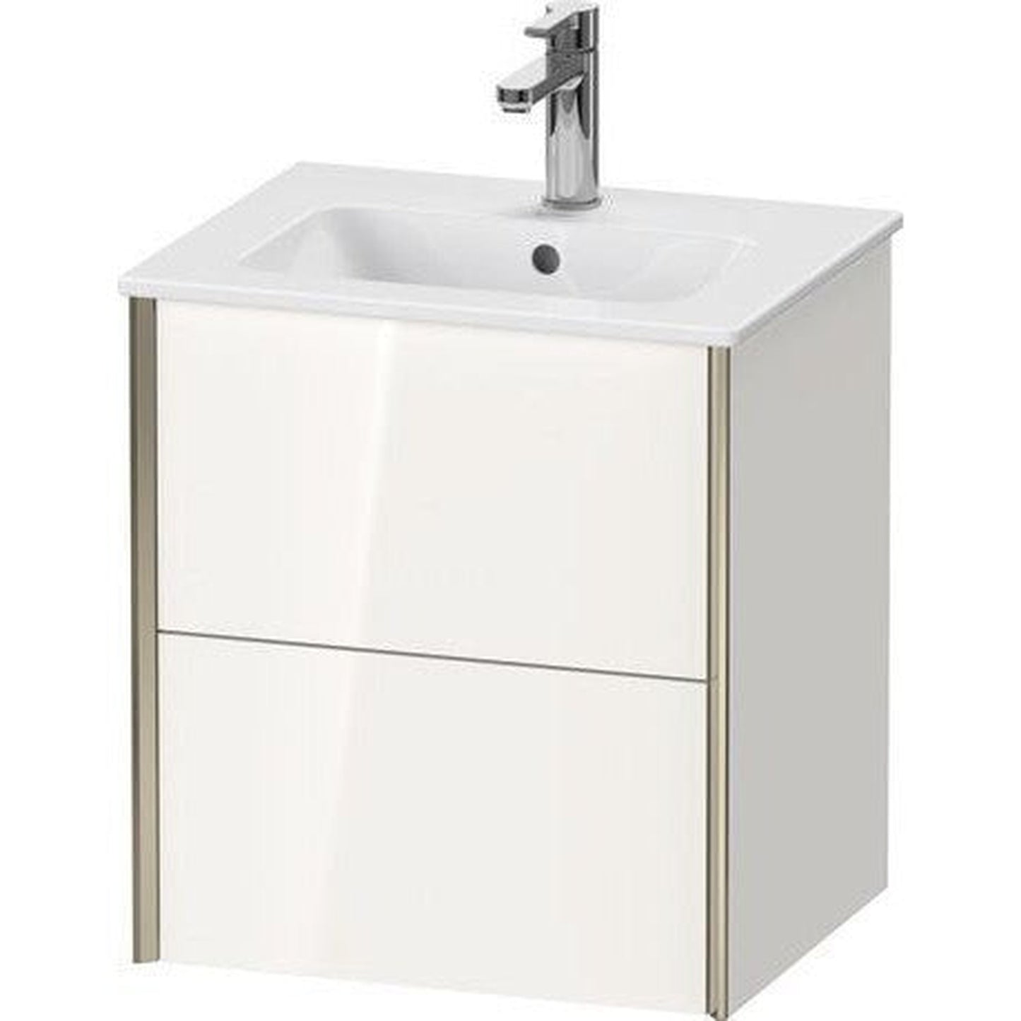 Duravit Xviu 20" x 22" x 17" Two Drawer Wall-Mount Vanity Unit, White High Gloss Lacquer (XV43150B185)