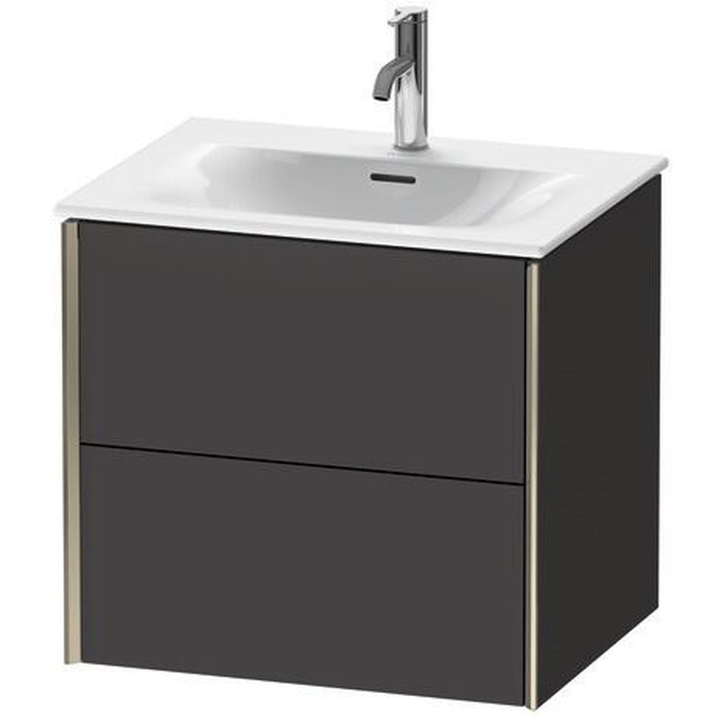 Duravit Xviu 20" x 22" x 19" Two Drawer Wall-Mount Vanity Unit, Graphite Super Matt (XV41320B180)