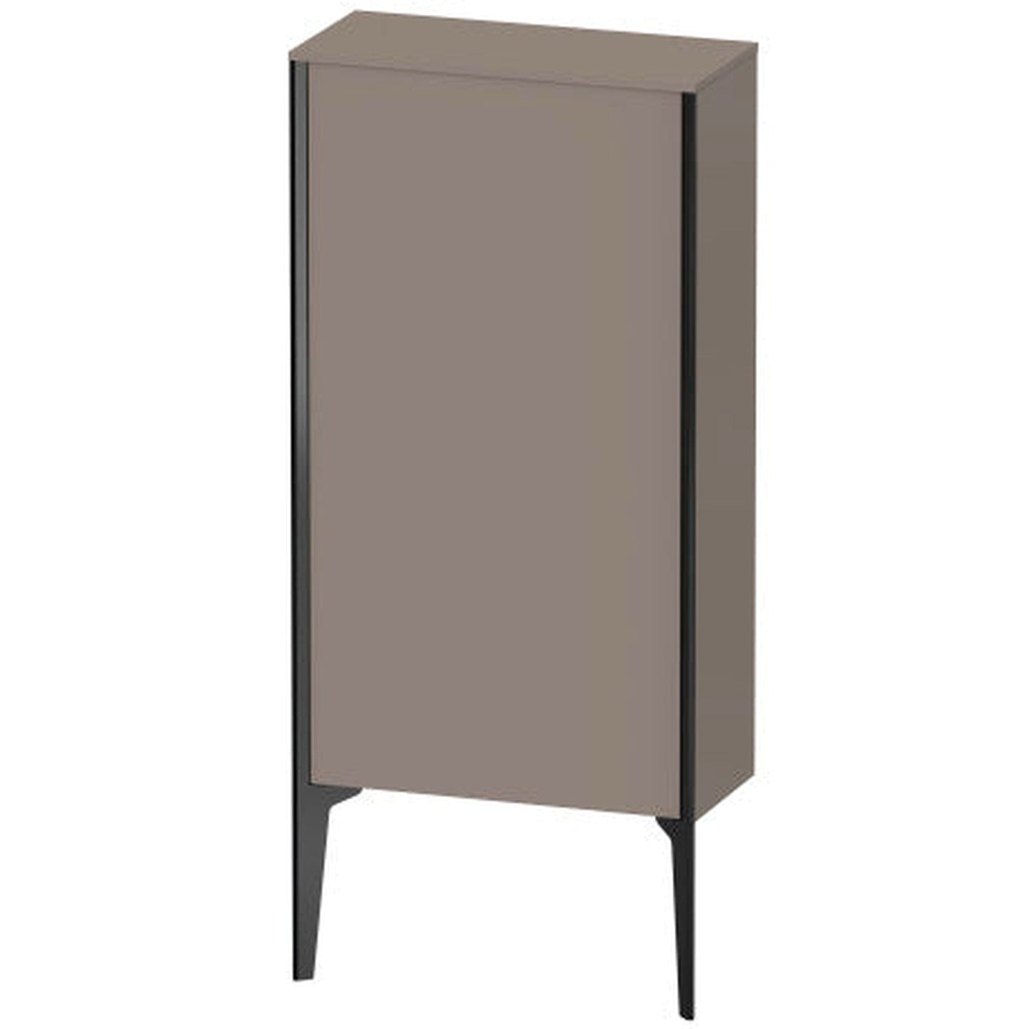 Duravit Xviu 20" x 35" Semi Tall Cabinet With Left Hinge, Black Matt and Basalt Matt Finish (XV1306-LB)