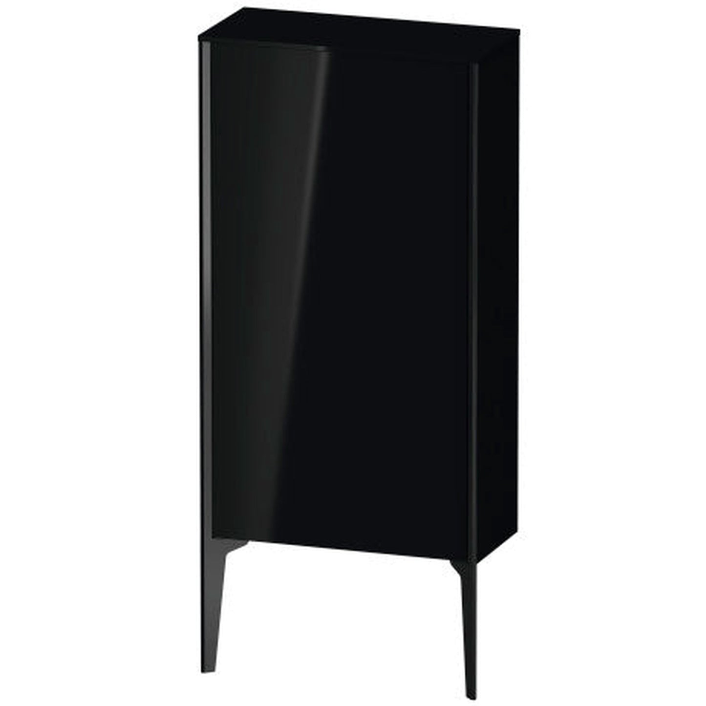Duravit Xviu 20" x 35" Semi Tall Cabinet With Left Hinge, Black Matt and Black High Gloss Lacquer Finish (XV1306LB240)