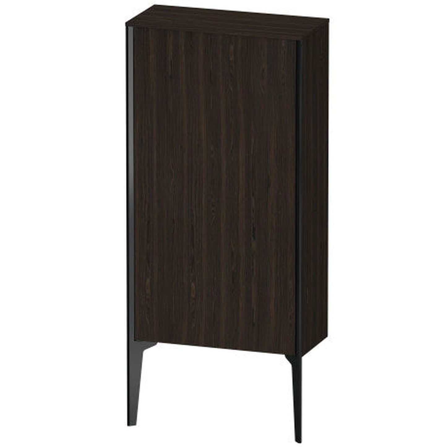 Duravit Xviu 20" x 35" Semi Tall Cabinet With Left Hinge, Black Matt and Brushed Walnut Real Wood Veneer Finish (XV1306LB269)