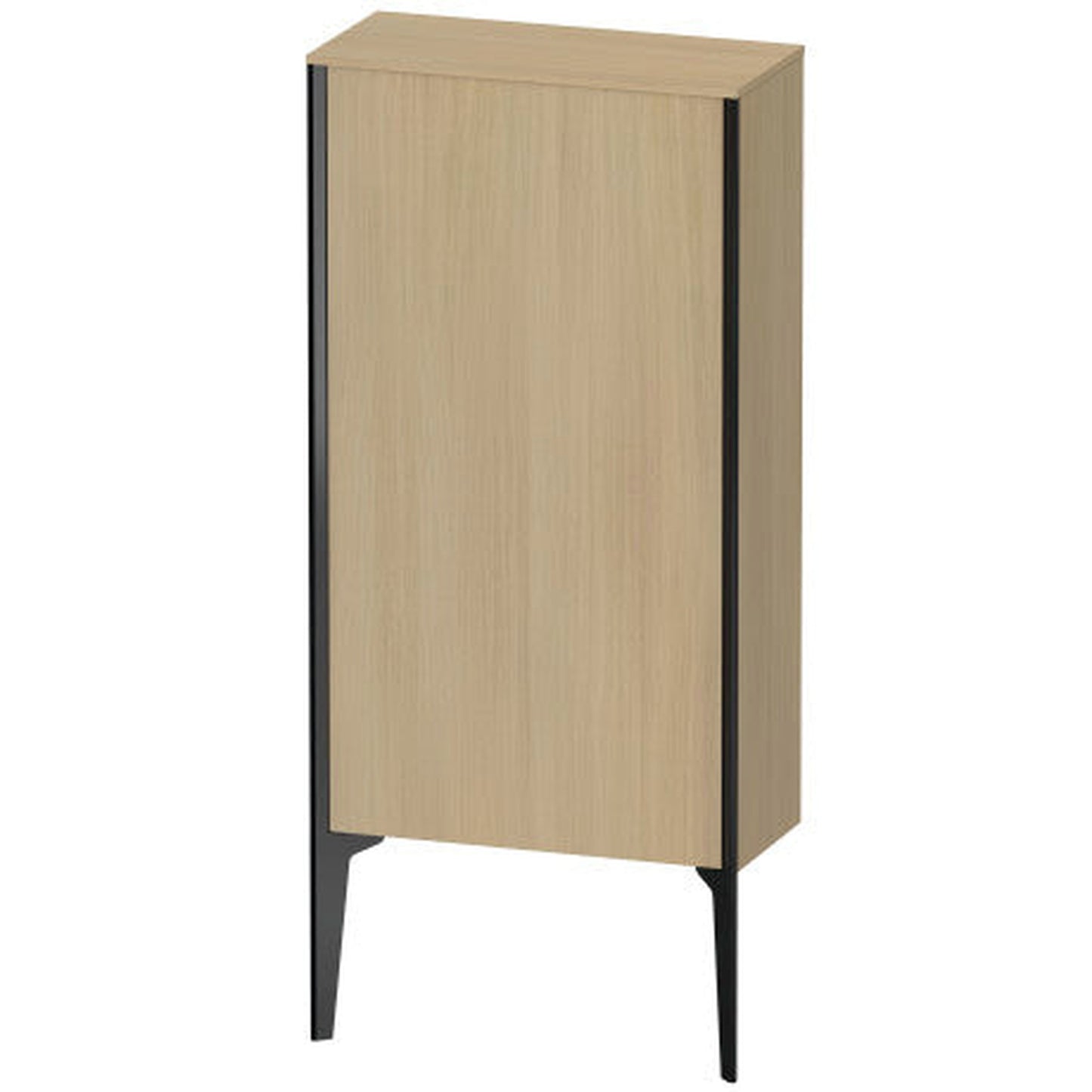 Duravit Xviu 20" x 35" Semi Tall Cabinet With Left Hinge, Black Matt and Mediterreanean Oak Real Wood Veneer Finish (XV1306LB271)