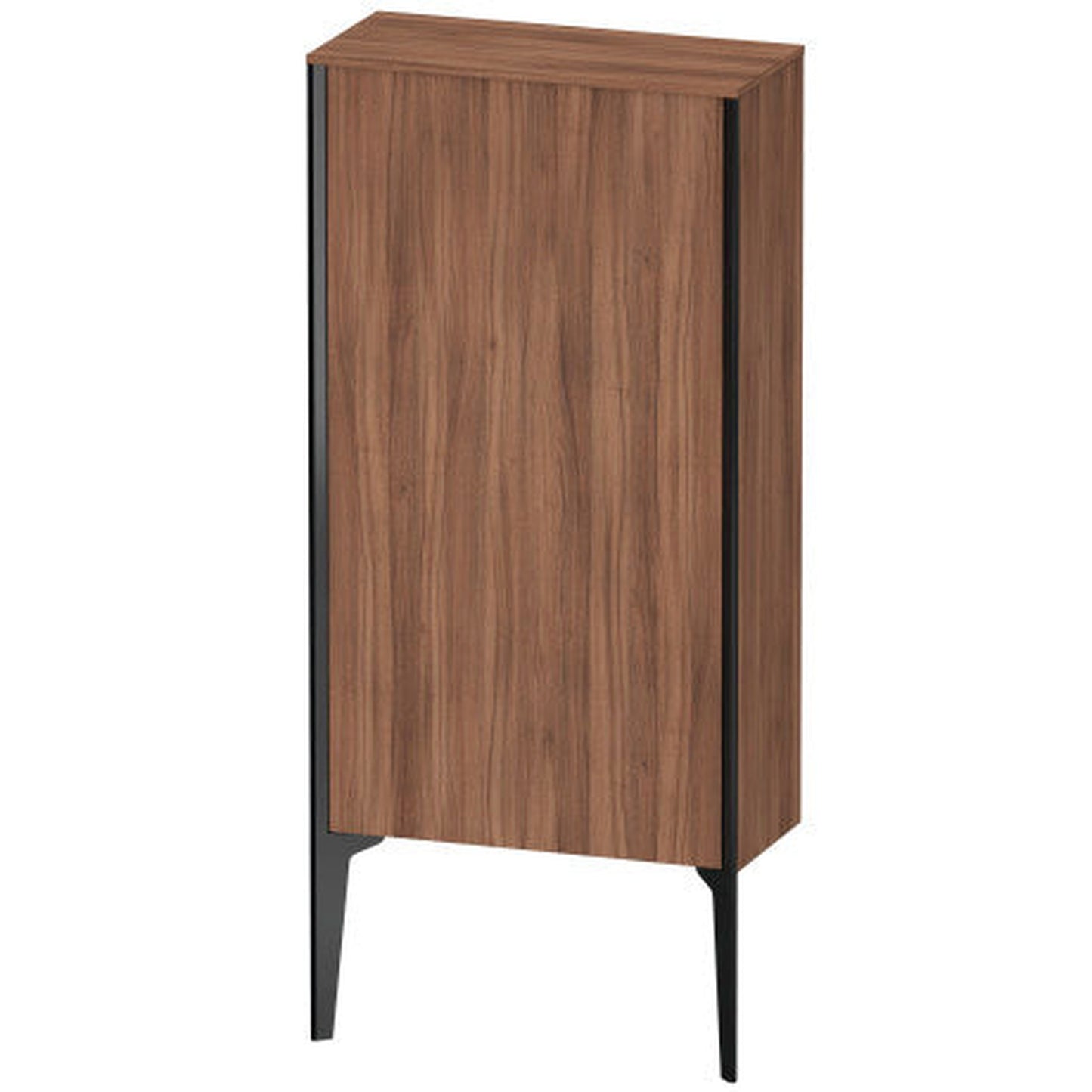 Duravit Xviu 20" x 35" Semi Tall Cabinet With Left Hinge, Black Matt and Natural Walnut Finish (XV1306LB279)