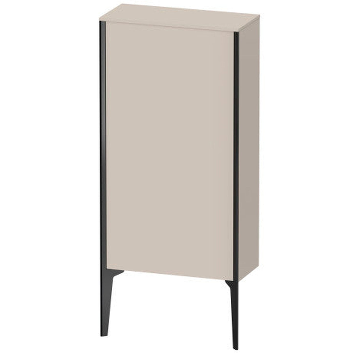 Duravit Xviu 20" x 35" Semi Tall Cabinet With Left Hinge, Black Matt and Taupe Matt Finish (XV1306-LB)