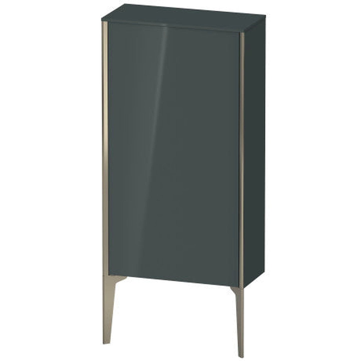 Duravit Xviu 20" x 35" Semi Tall Cabinet With Left Hinge, Champagne Matt and Dolomiti Grey High Gloss Lacquer Finish (XV1306-LB)