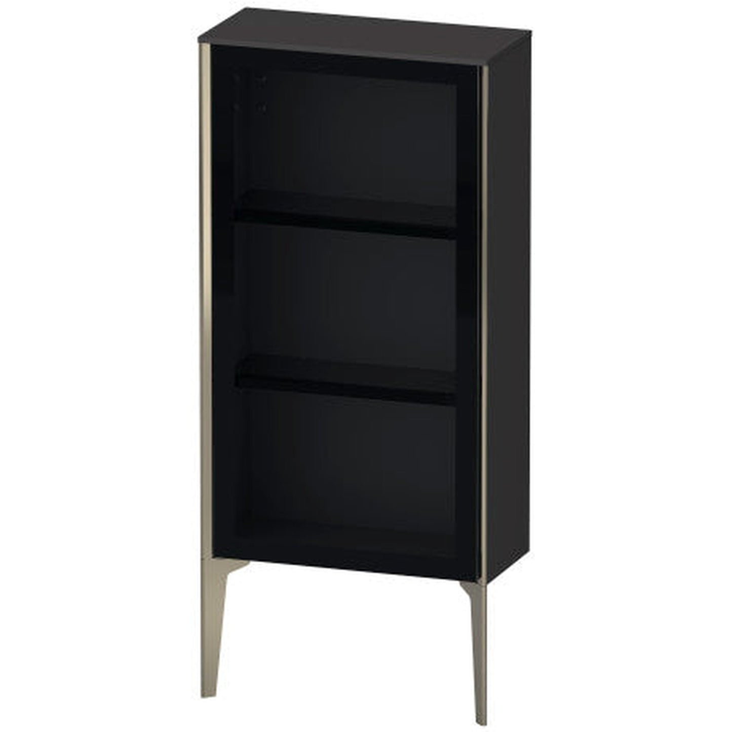 Duravit Xviu 20" x 35" Semi Tall Cabinet With Left Hinge, Champagne Matt and Graphite Super Matt Finish (XV1361LB180)