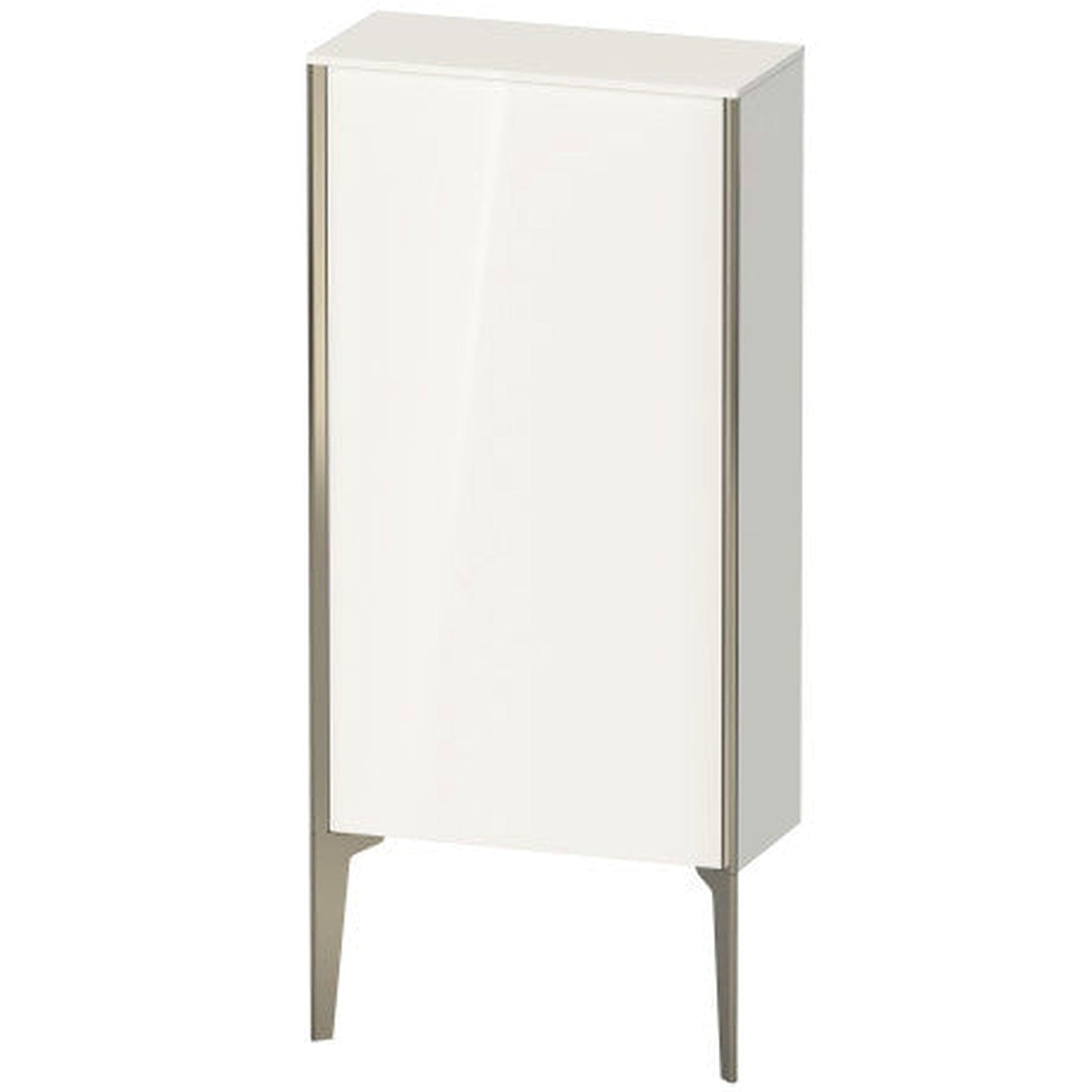 Duravit Xviu 20" x 35" Semi Tall Cabinet With Left Hinge, Champagne Matt and White High Gloss Finish (XV1306-LB)