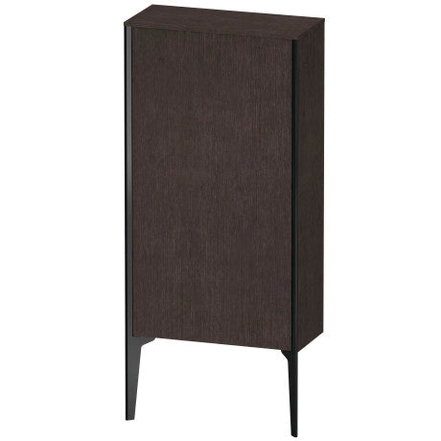 Duravit Xviu 20" x 35" Semi Tall Cabinet With Right Hinge, Black Matt and Brushed Dark Oak Real Wood Veneer Finish (XV1306-RB)
