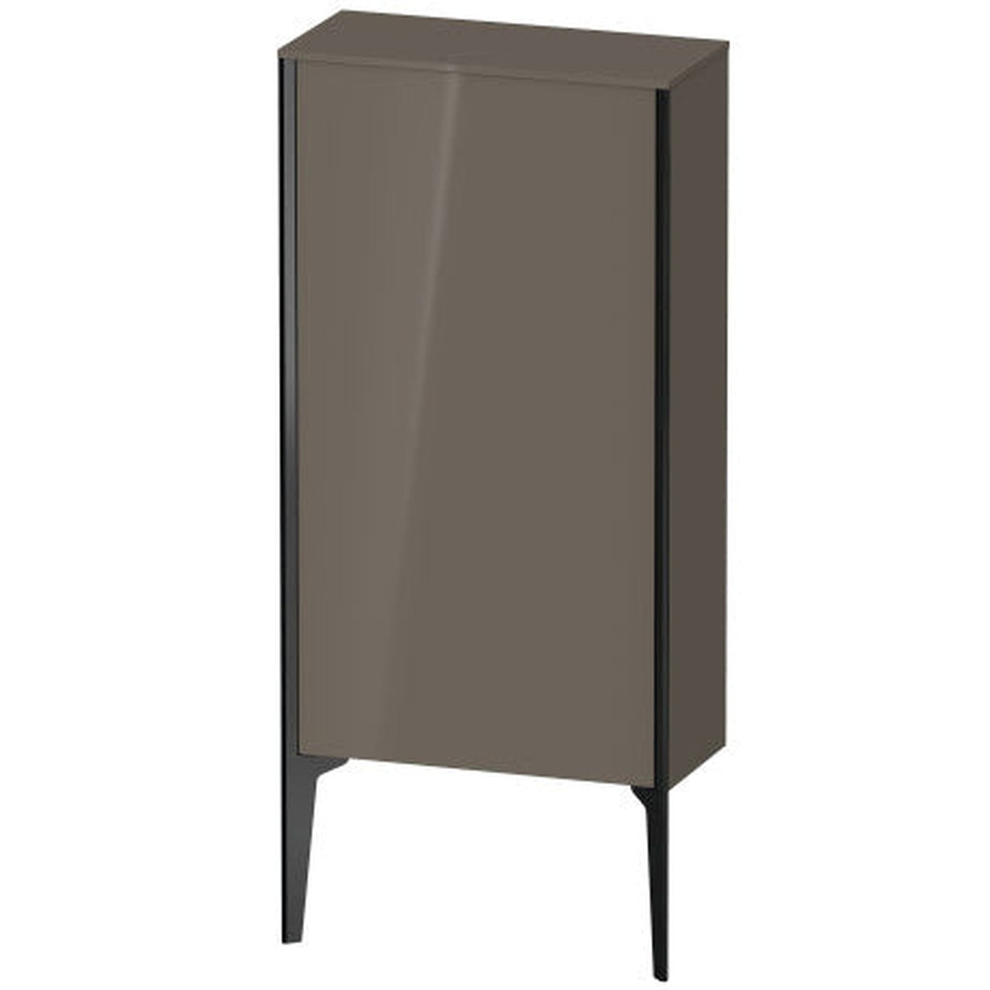 Duravit Xviu 20" x 35" Semi Tall Cabinet With Right Hinge, Black Matt and Flannel Grey High Gloss Lacquer Finish (XV1306RB289)