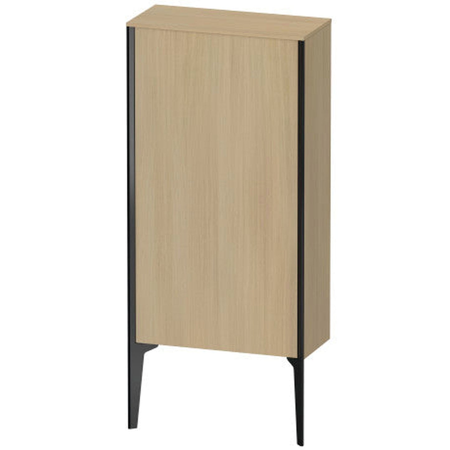 Duravit Xviu 20" x 35" Semi Tall Cabinet With Right Hinge, Black Matt and Mediterreanean Oak Real Wood Veneer Finish (XV1306-RB)